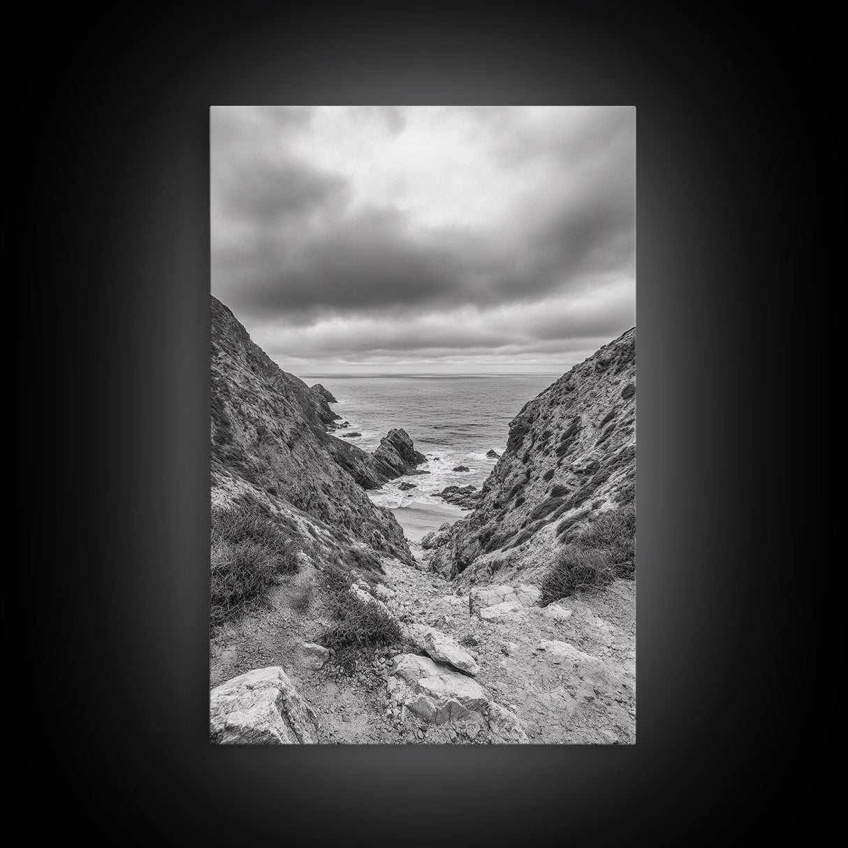 Ocean Cliffs, Rugged Coast, Seascape Photography, Travel Inspiration, Canvas Print, Hallway Wall Art, Coastal Modern Decor, Ocean View