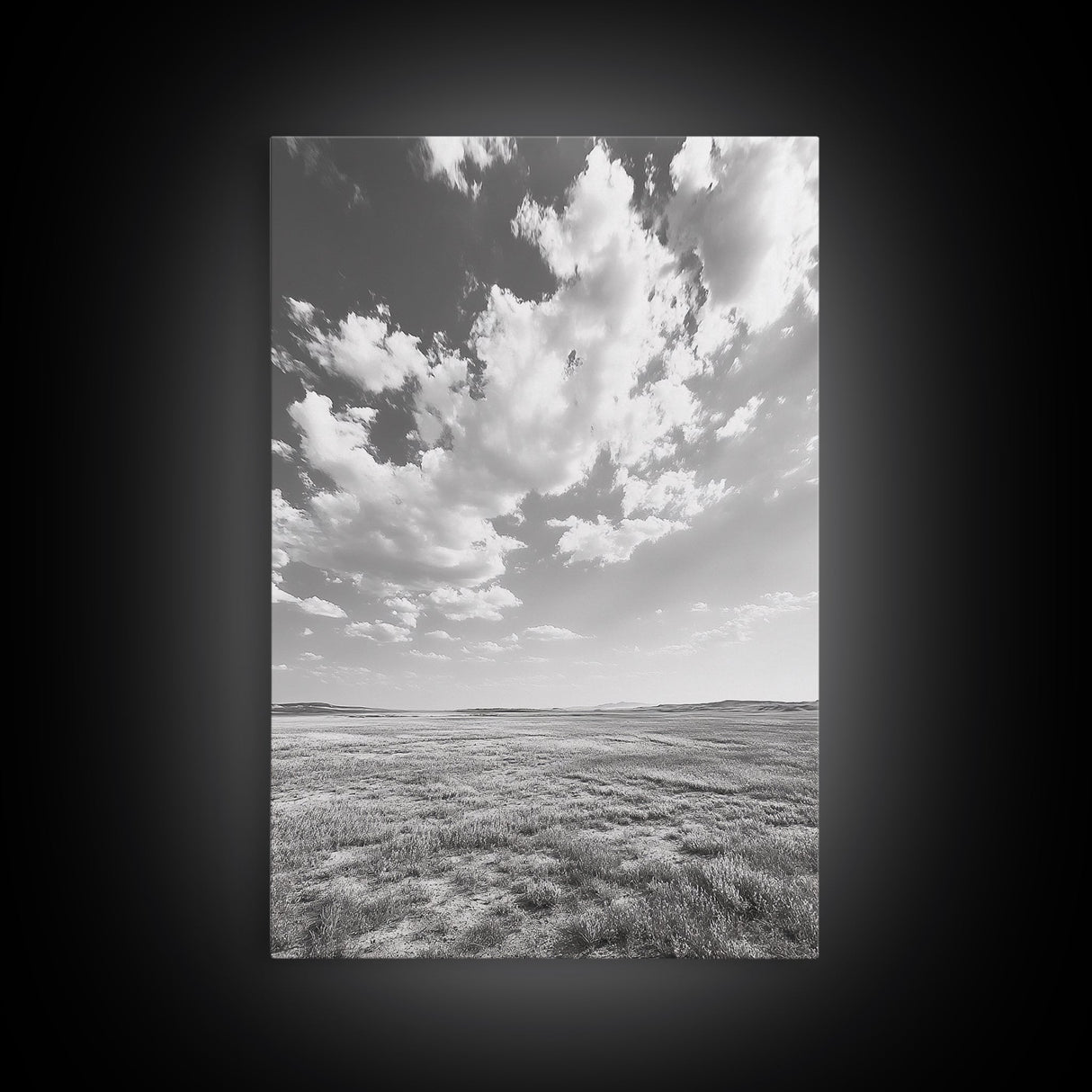 Open Sky, Serene Plains, Summer Day, Canvas Print, minimalist landscape art, farmhouse decor, bedroom wall art, neutral tones