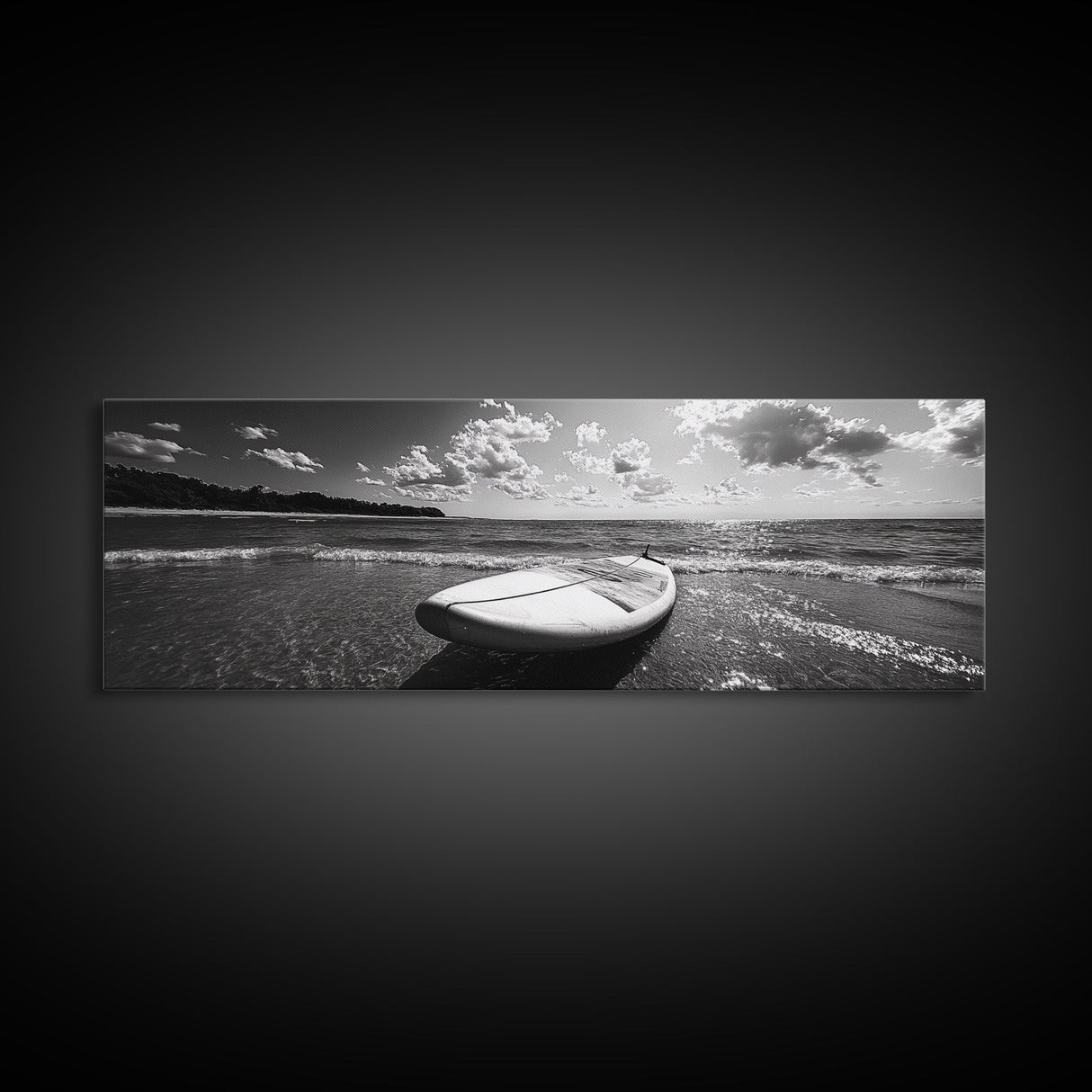 Paddle Board, Ocean Adventure, Summer Surf, Sparkling Sea, Canvas Print, Coastal Living Room Wall Art, Beach House Photography