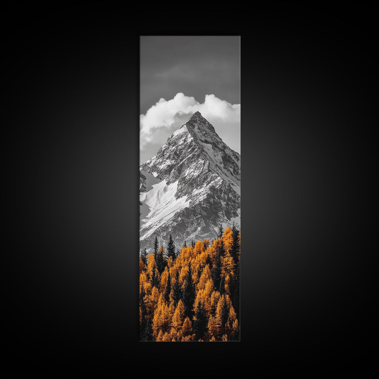 Majestic Peak, Autumn Trees, Nature Mountain Scene, Framed Canvas Print, Rustic Wall Art, Cabin Decor, Adventure Vibes, Fall Landscape Art