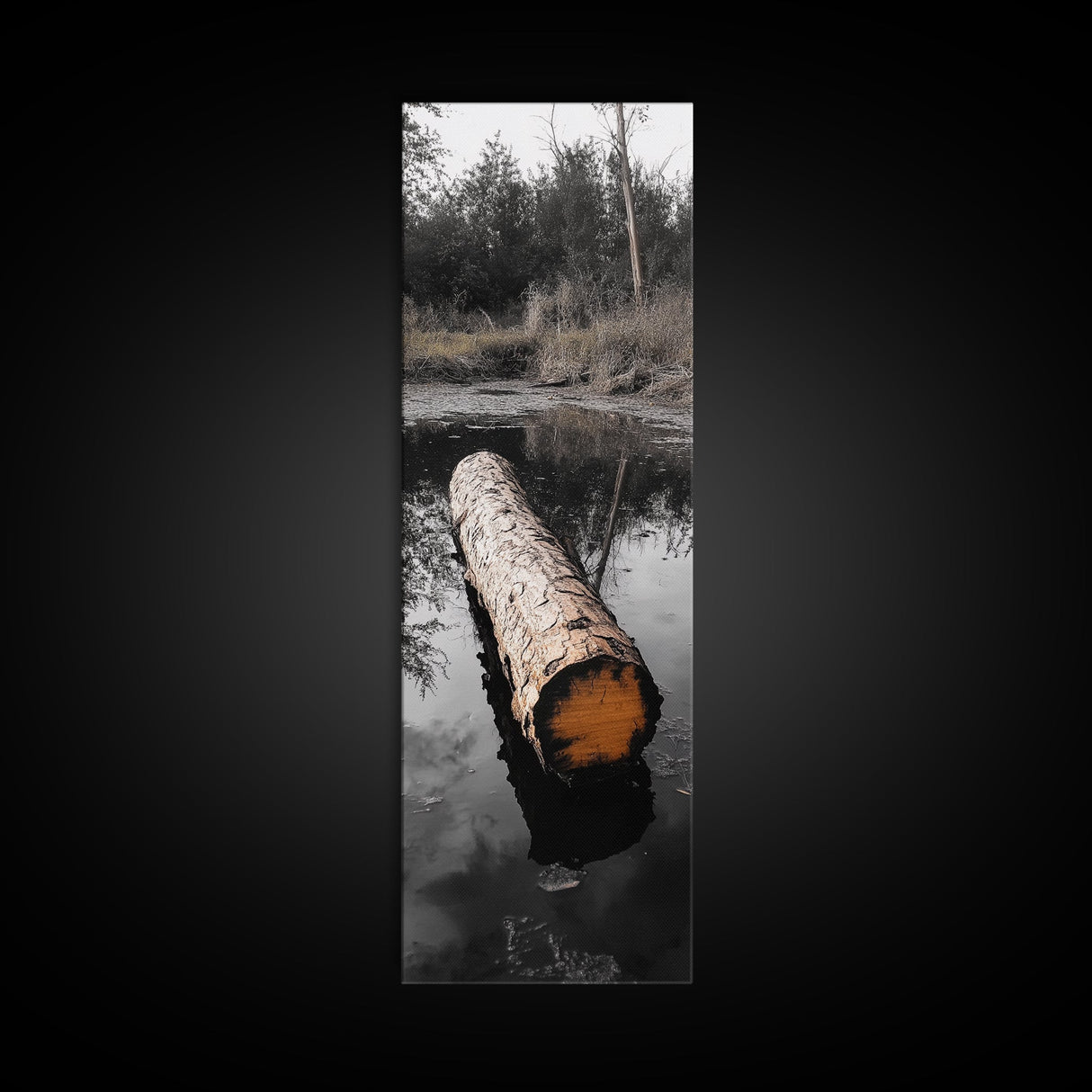 Floating Log, Woodland Print, Nature Photography, Rustic Home Decor, Canvas Print, Cabin Wall Art, Minimalist Lake House Style