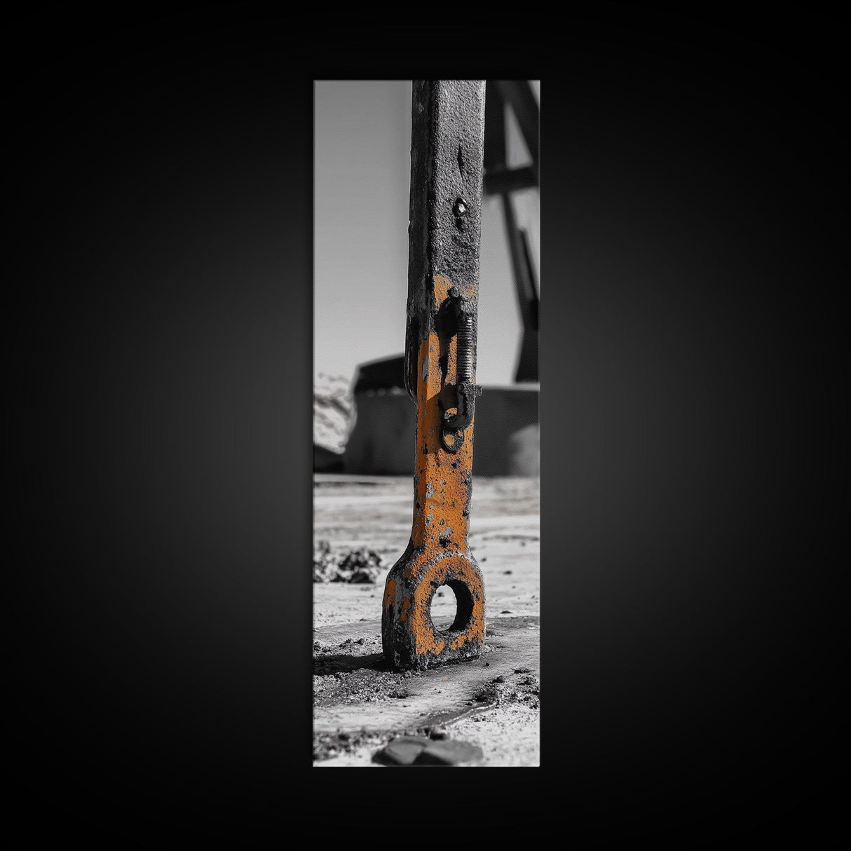 Industrial Detail, Rusty Metal, Minimalist Style, Grunge Wall Decor, Framed Canvas Print, Garage Art, Man Cave Wall Art