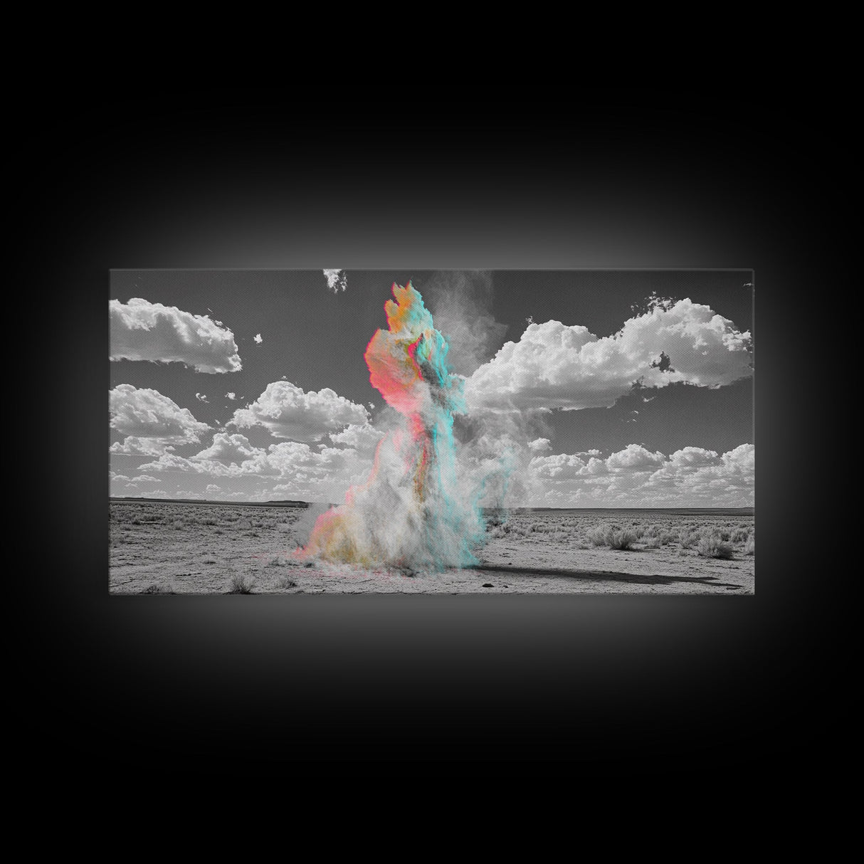 Desert Dust, Color Cloud, Abstract Sky, Surreal Art, Framed Canvas Print, Creative Studio Wall Decor, Whimsical Wall Art, Unique Design