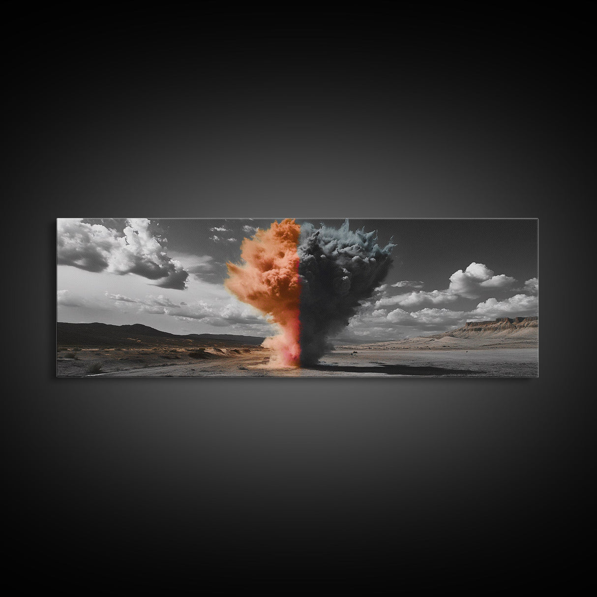 Smoke Burst, Desert Sky, Abstract Explosion, Bold Nature, Canvas Print, Eclectic Decor, Living Room Wall Art, Dramatic Statement