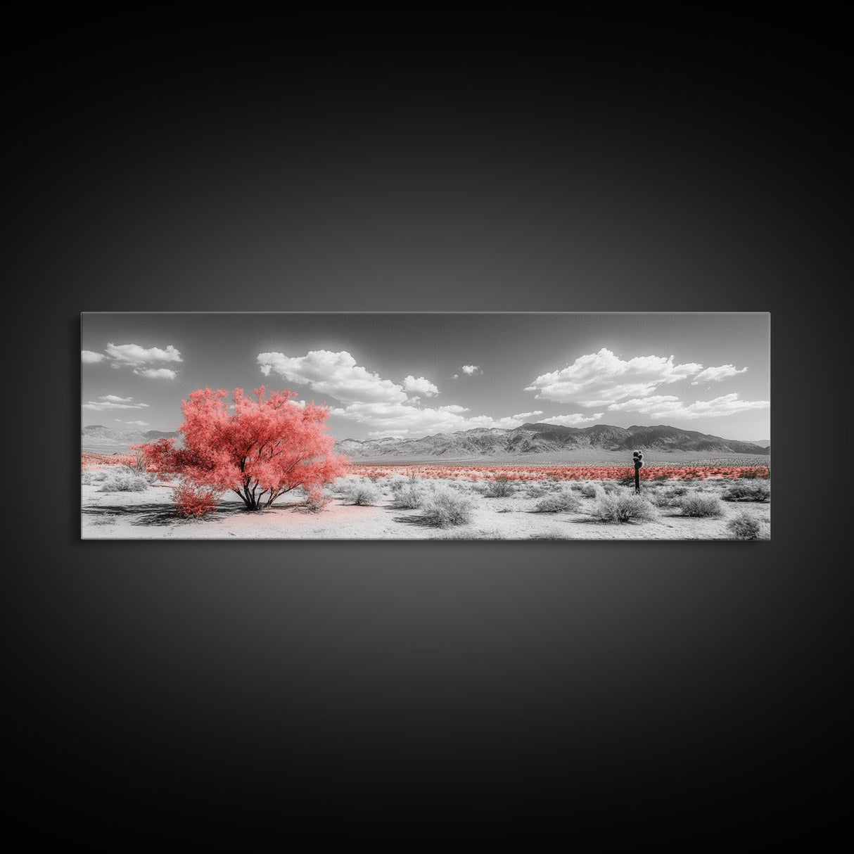 Vibrant Pink Tree, Desert Botanical Landscape, Bold Nature Art, Framed Canvas Print, Modern Wall Decor, Southwest Bedroom Statement