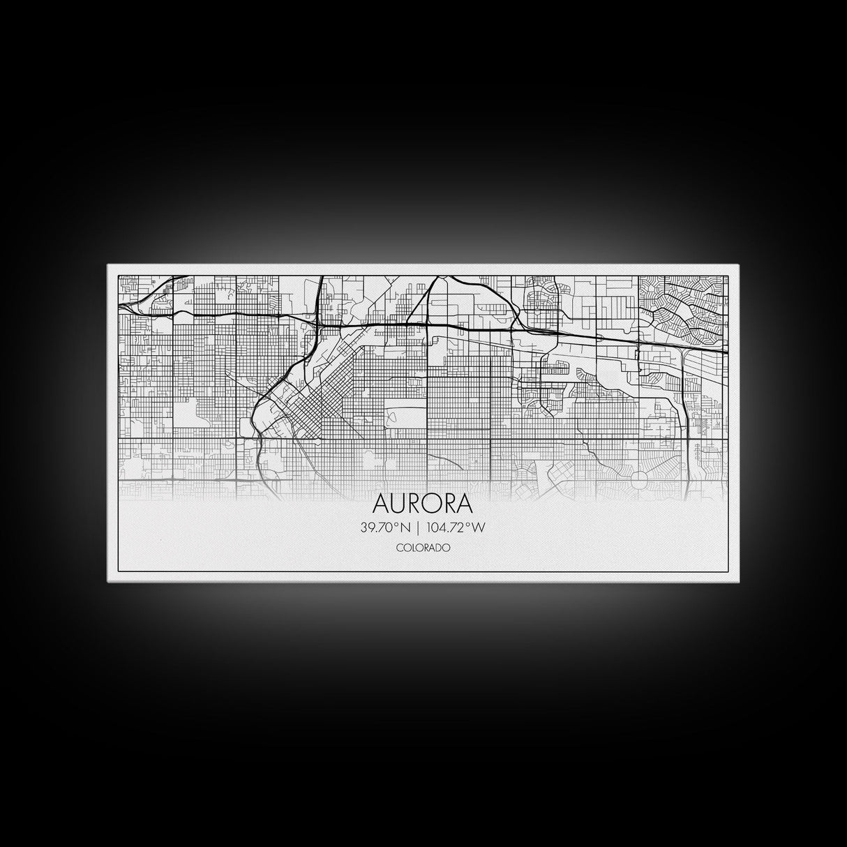 Aurora Street Map, Colorado Map, Map Print, Modern Art, Wall Art, Canvas Print, College Apartment, Colorado Wall Art, Mom Birthday Gift
