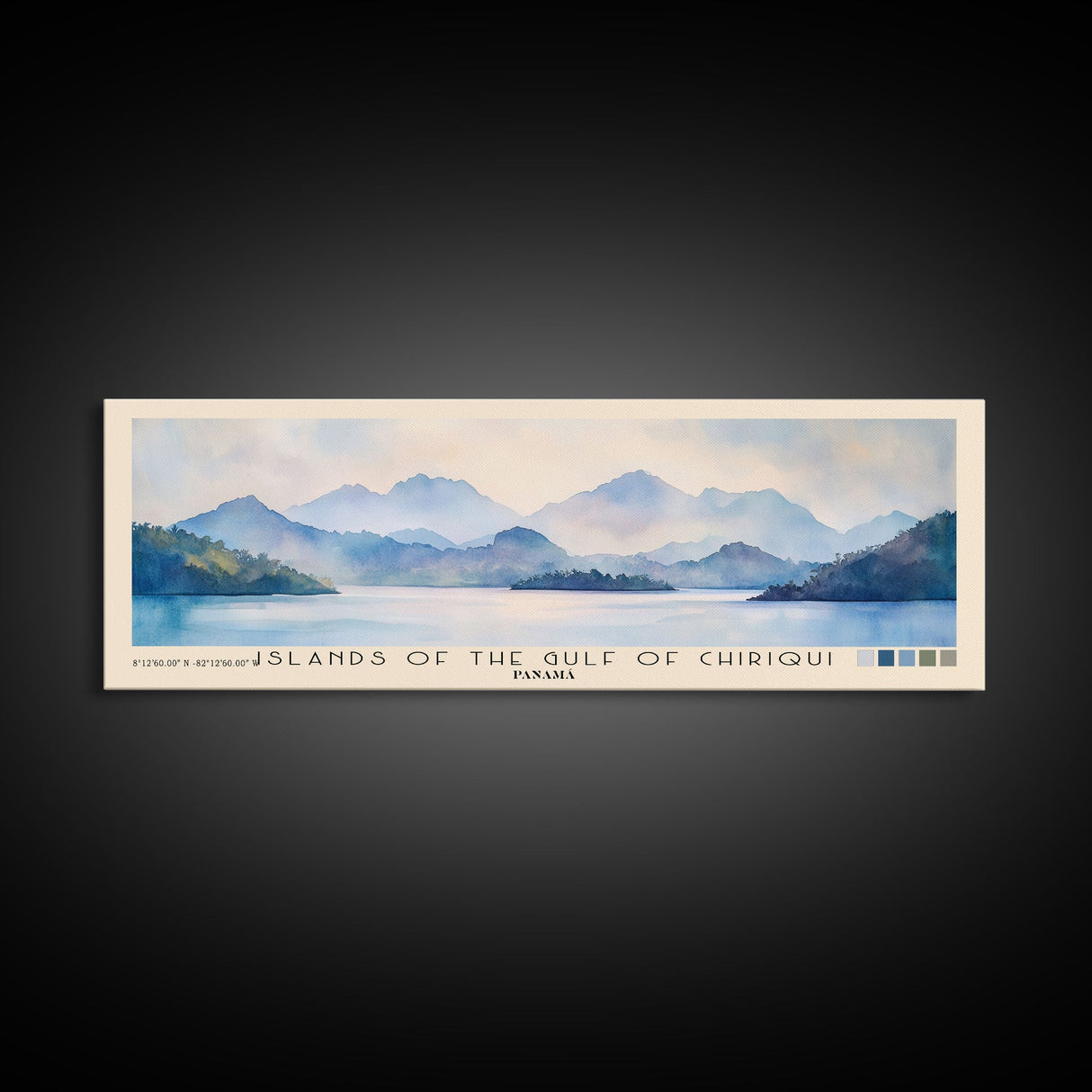 Islands of the Gulf of Chiriqui, Panamá Watercolor Beach Print, Vacation Gift, Panamá Wall Art, Beach Painting, Beach Decor, Beach Painting