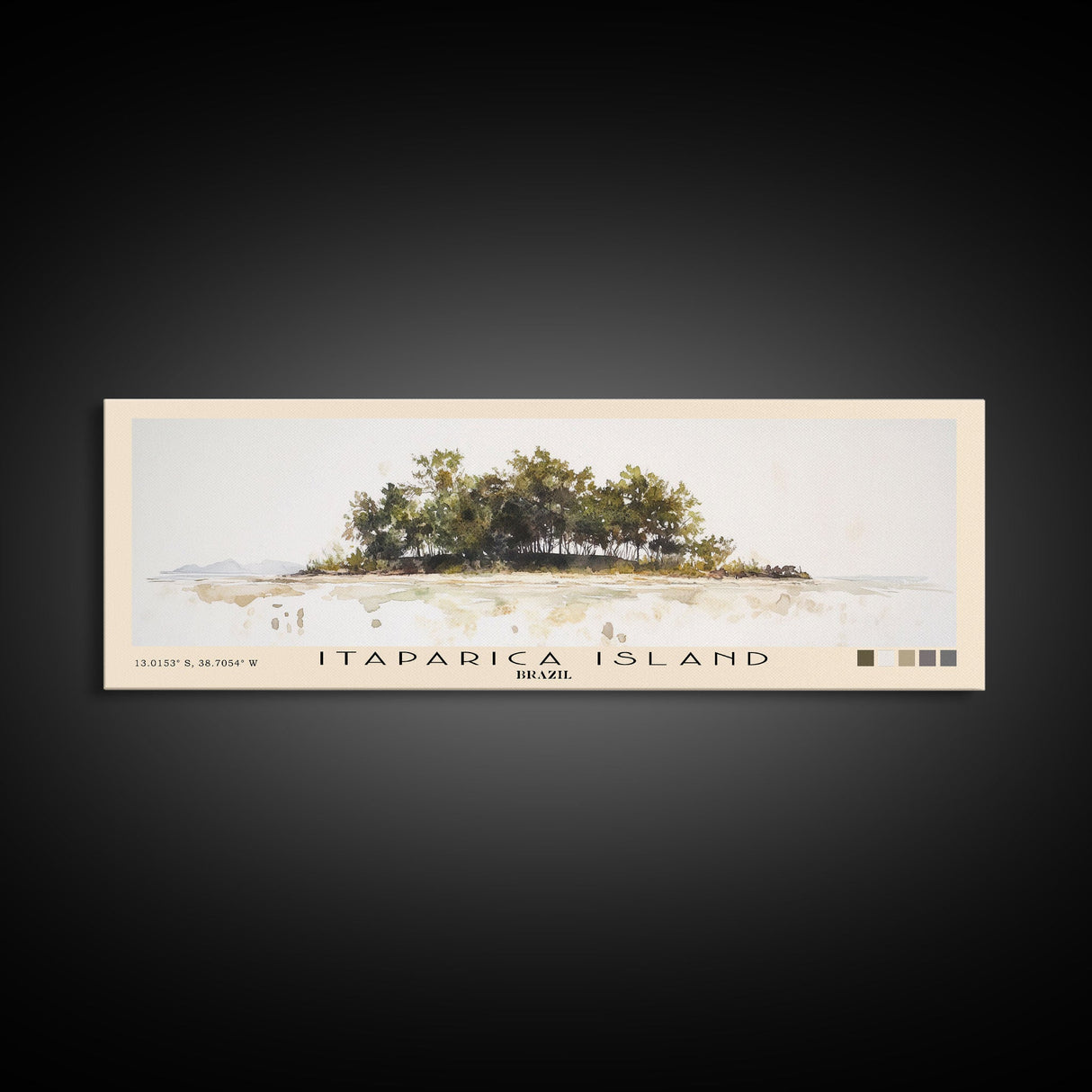 Itaparica Island, Brazil Watercolor Beach Print, Vacation Gift, Brazil Wall Art, Beach Painting, Beach Decor, Beach Painting