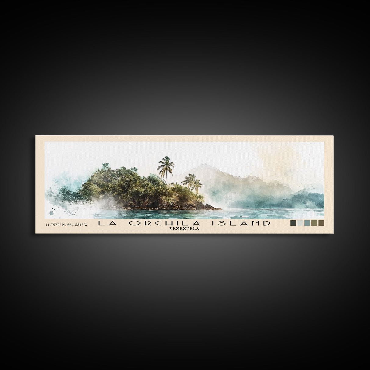La Orchila Island, Venezuela Watercolor Beach Print, Vacation Gift, Venezuela Wall Art, Beach Painting, Beach Decor, Beach Painting