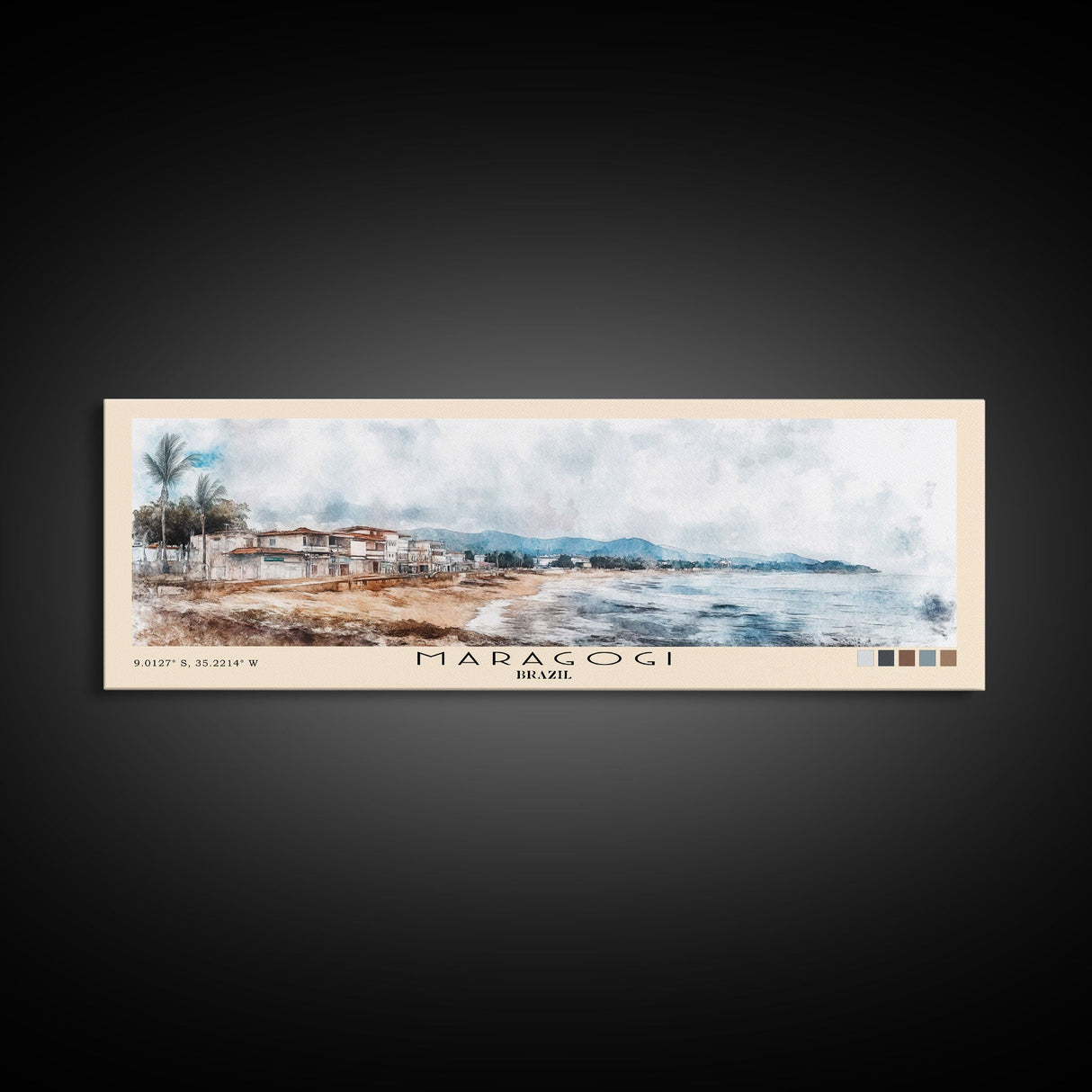 Maragogi, Brazil Watercolor Beach Print, Vacation Gift, Brazil Wall Art, Beach Painting, Beach Decor, Beach Painting