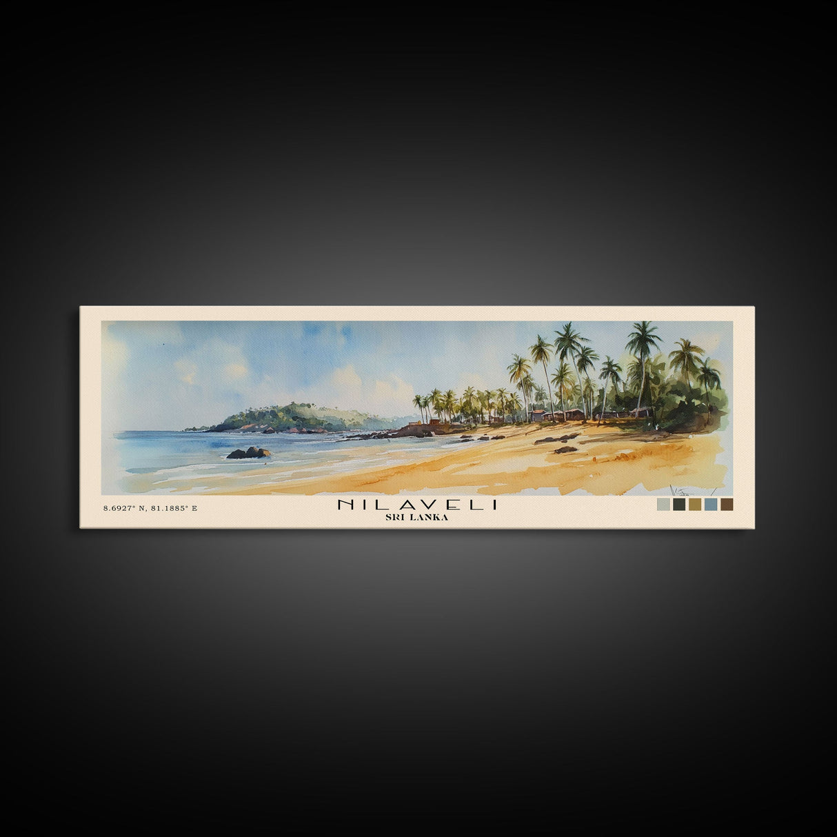 Nilaveli, Sri Lanka Watercolor Beach Print, Vacation Gift, Sri Lanka Wall Art, Beach Painting, Beach Decor, Beach Painting