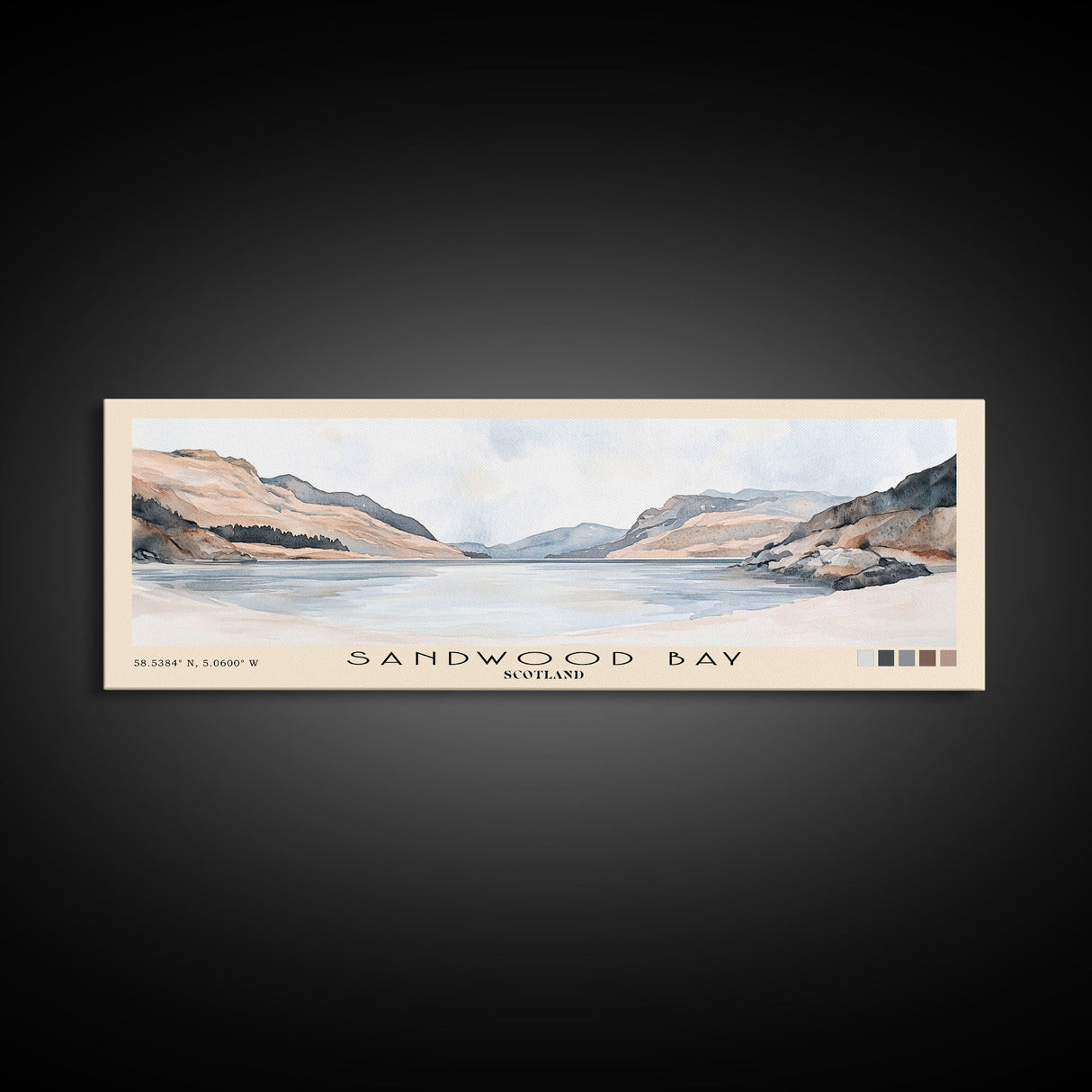 Sandwood Bay, Scotland Watercolor Print, Vacation Gift, Scotland Wall Art, Beach Painting, Beach Decor, Large Wall Art, Wood Frame Art