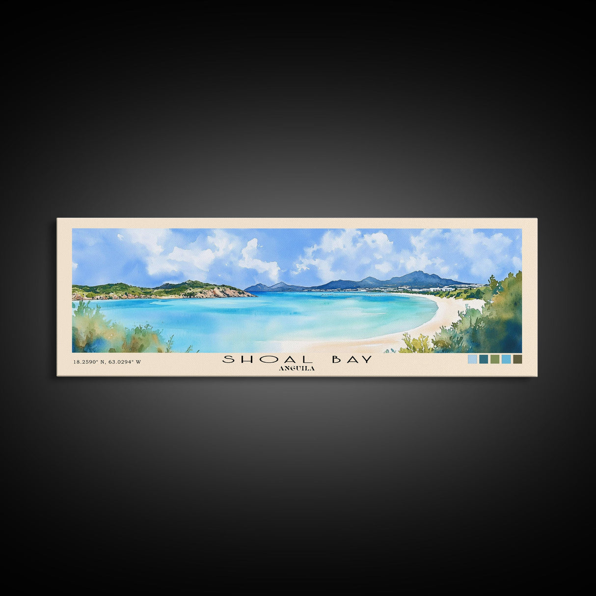 Shoal Bay, Anguila Watercolor Beach Print, Vacation Gift, Anguila Wall Art, Beach Painting, Beach Decor, Beach Painting