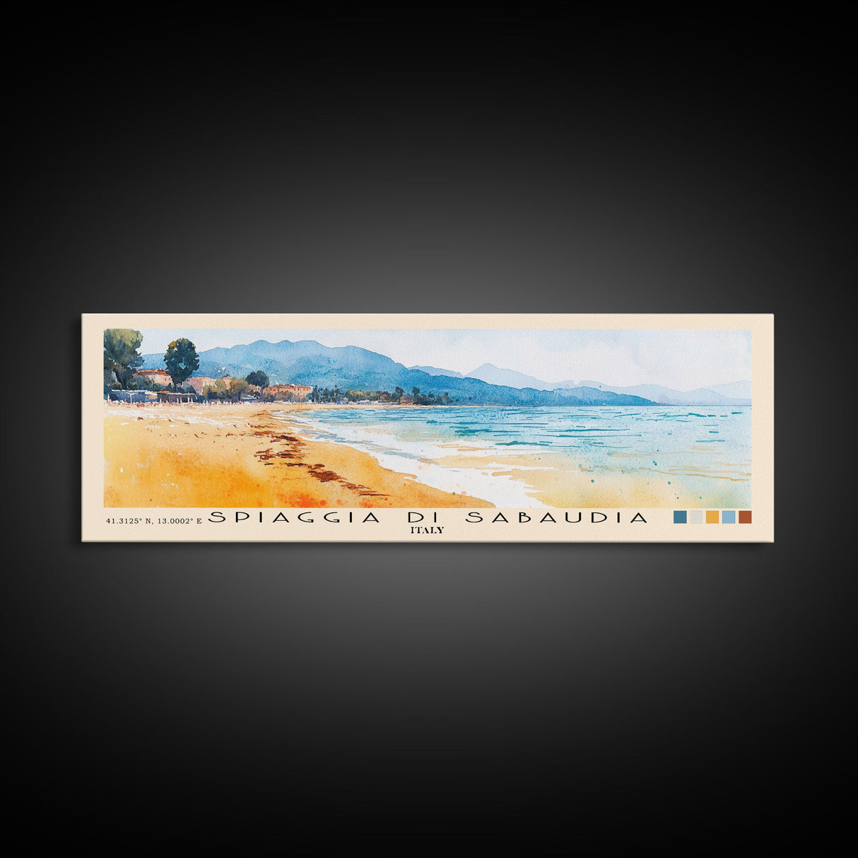 Spiaggia di Sabaudia, Italy Watercolor Beach Print, Vacation Gift, Italy Wall Art, Beach Painting, Beach Decor, Beach Painting