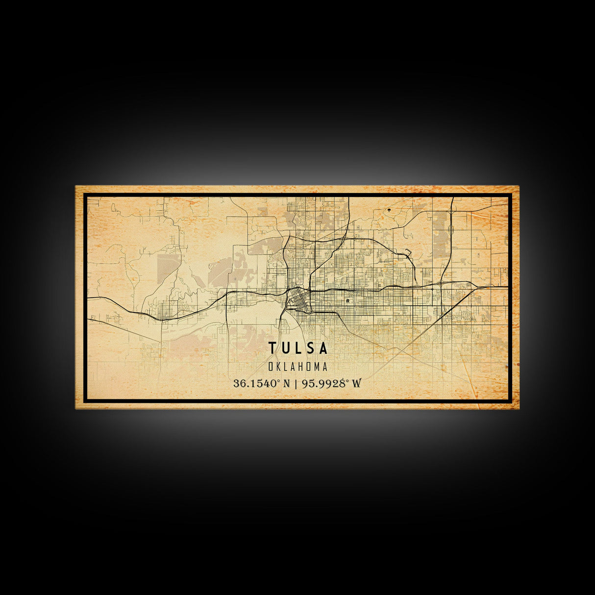 Tulsa Map Art - Oklahoma - Custom Tulsa City Streets Map Print - University of Tulsa - Home Office Decor Tulsa Map Decor Oklahoma Wall Art