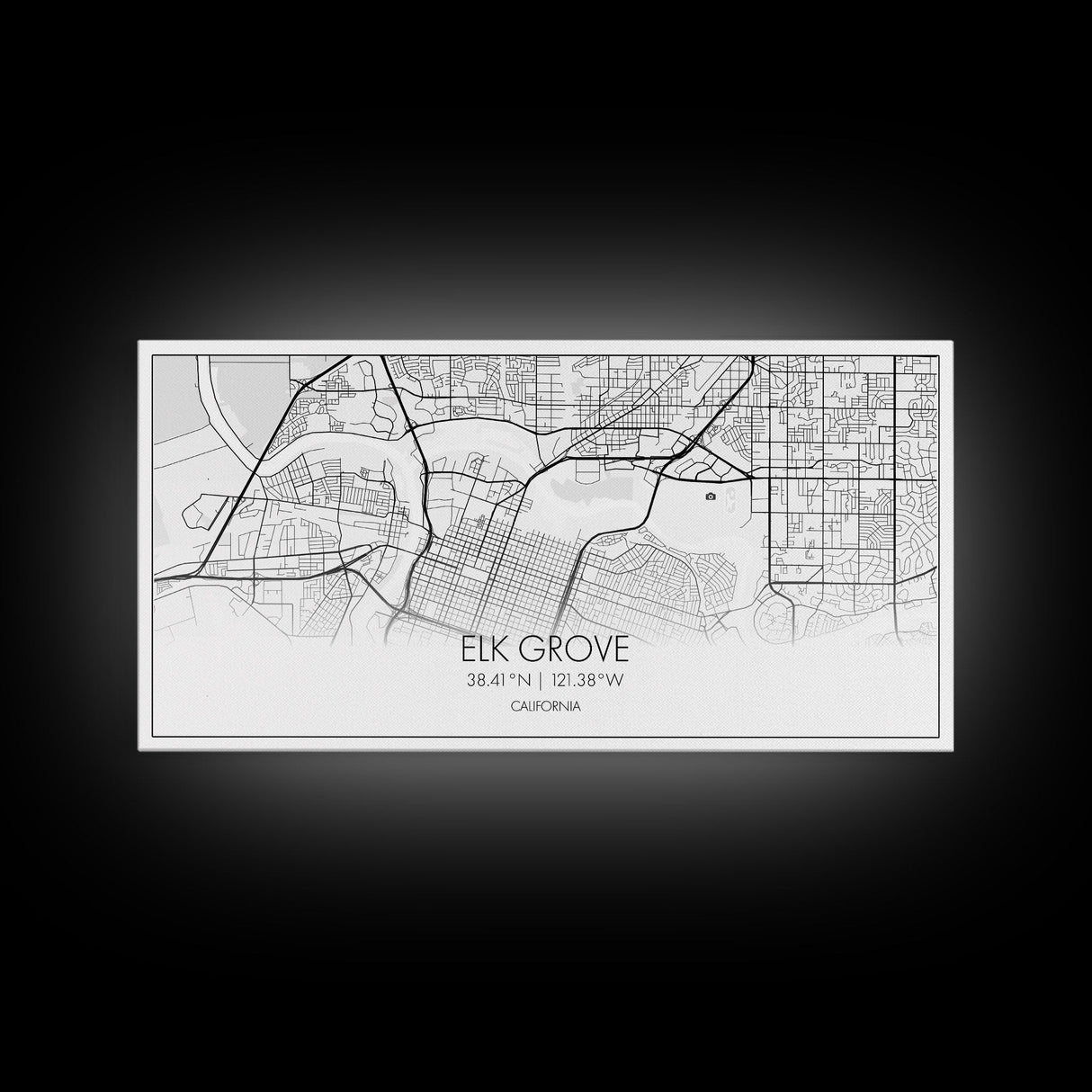 Elk Grove Street Map, California Map, Map Art, Minimalist Art, Wall Art, Canvas Art, Trendy Décor, Gift For Friend, Couple Wall Décor