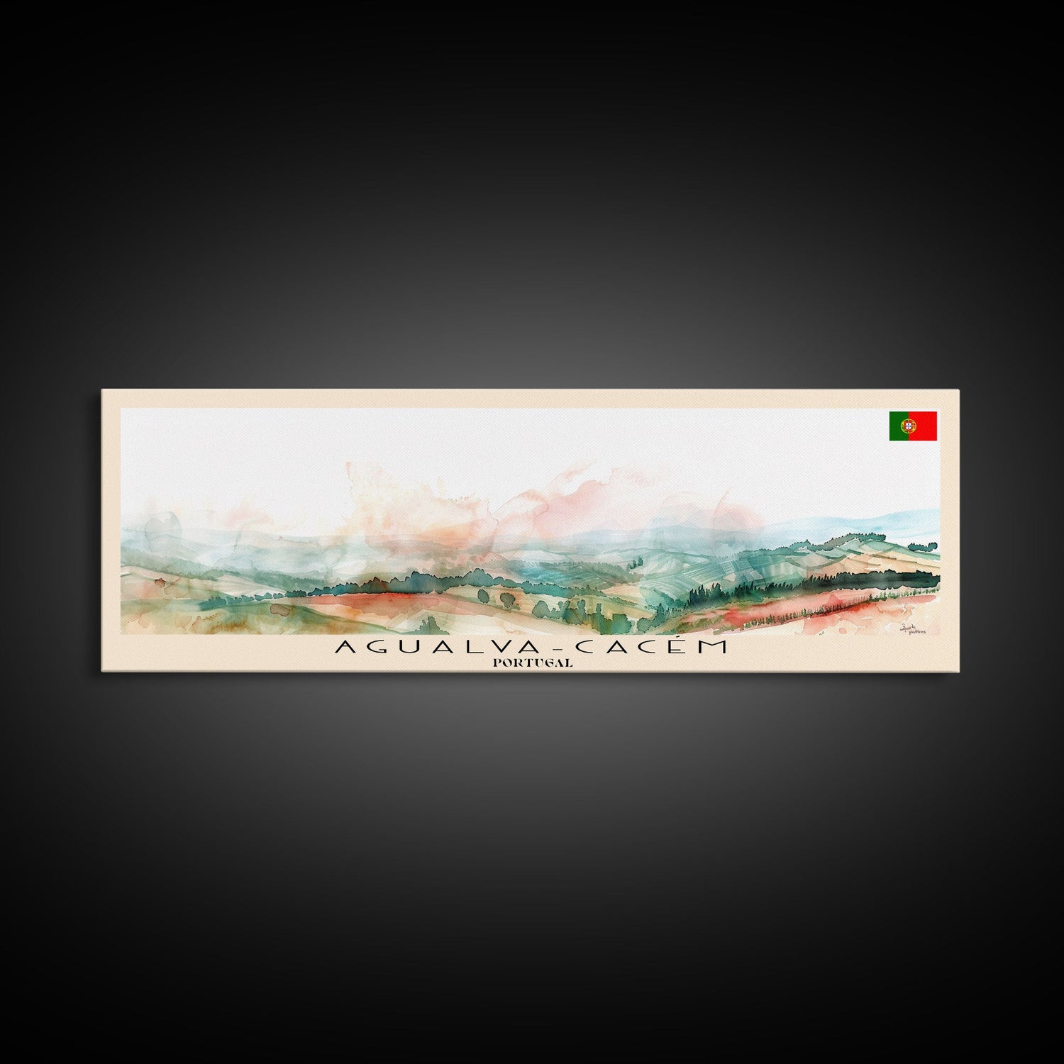 Agualva Portugal Wall Art, Panoramic Travel Poster, Panoramic Framed Canvas Print, City Wall Art, Wall Hanging Home Decor, Travel Art