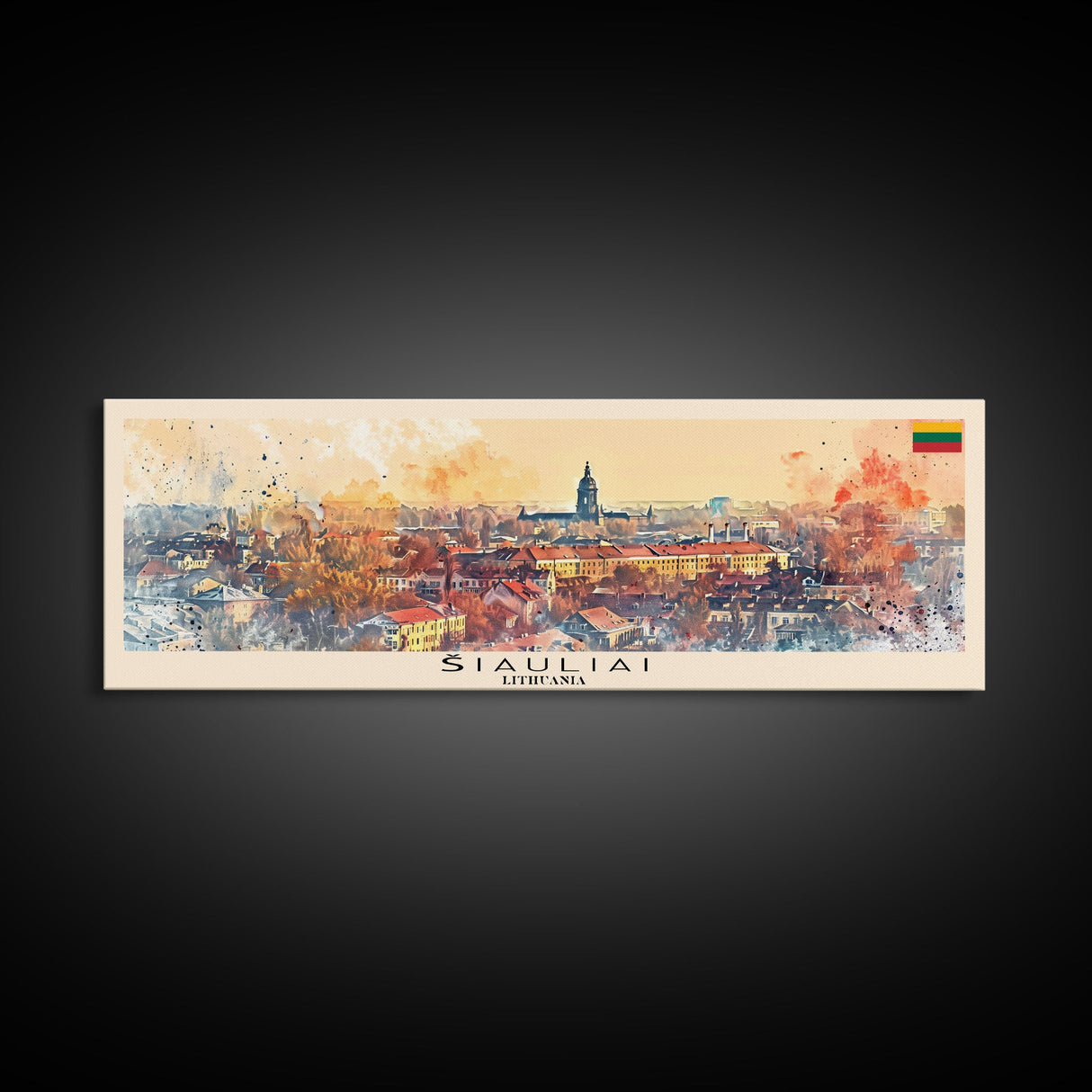 Iauliai Lithuania Travel Print Wall Art, Panoramic City Art, Travel Art, Wall Decor, Vacation Gift, Framed Canvas Print Or Metal Art