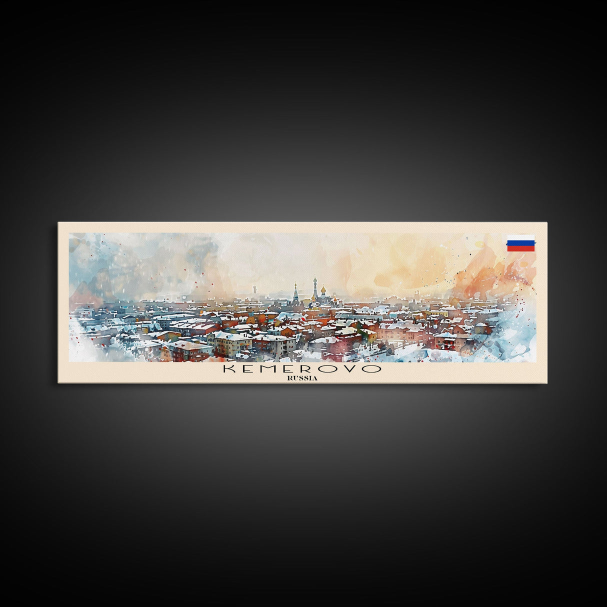 Kemerovo Russia Travel Print Wall Art, Panoramic City Art, Travel Art, Wall Decor, Vacation Gift, Framed Canvas Print Or Metal Art