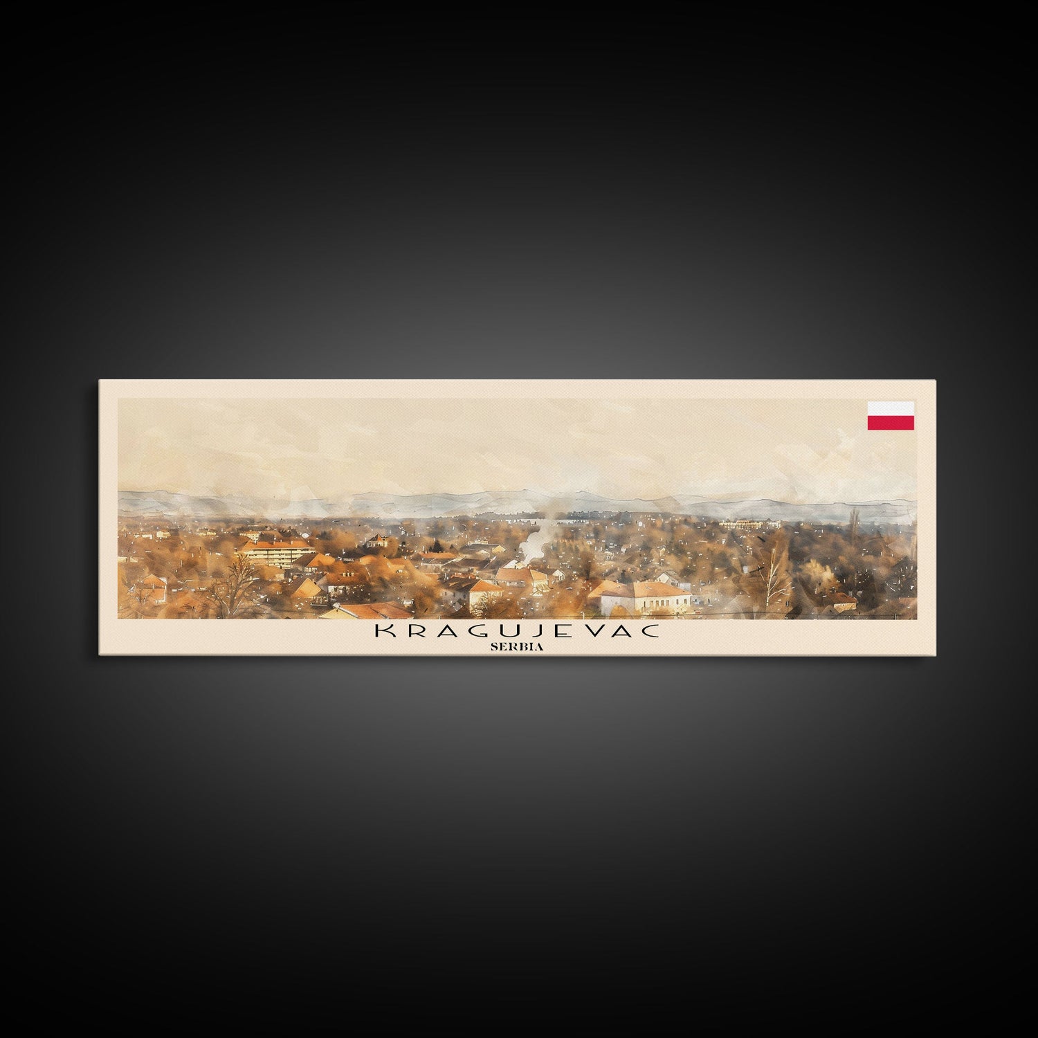 Kragujevac Serbia Travel Print Wall Art, Panoramic City Art, Travel Art, Wall Decor, Vacation Gift, Framed Canvas Print Or Metal Art