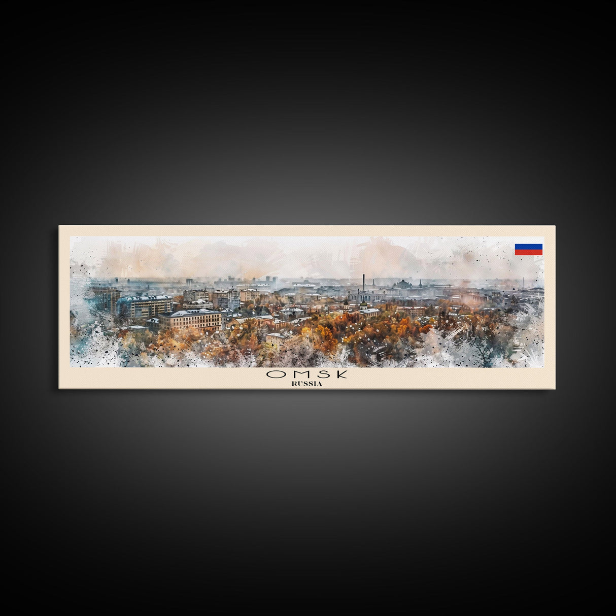 Omsk Russia Wall Art, Panoramic Travel Poster, Panoramic Framed Canvas Print, City Wall Art, Wall Hanging Home Decor, Travel Art