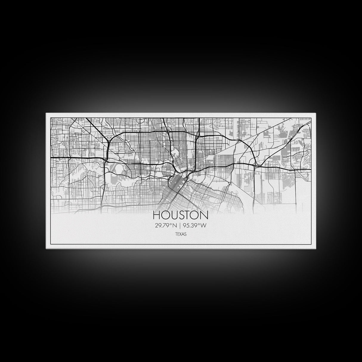 Houston City Map, Texas Map, Map Art, Modern Art, Wall Art, Canvas Art, Western Wall Art, Country Décor, Texas Wall Art, Anniversary Gift