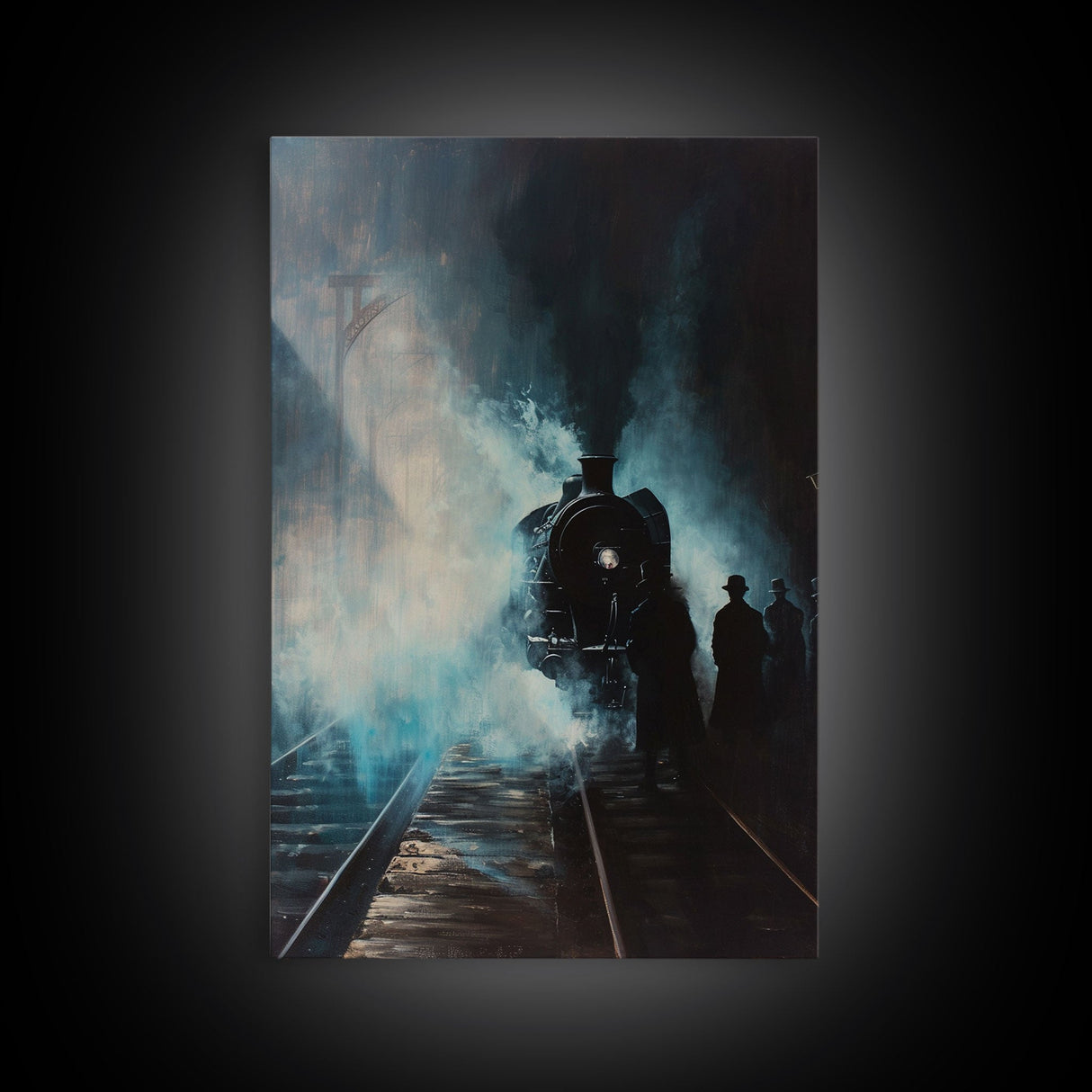 Mysterious Spooky Carnival Tent Framed Canvas Print, Halloween Wall Art, Haunted House Decor, Ghostly Home Decoration, Halloween Art