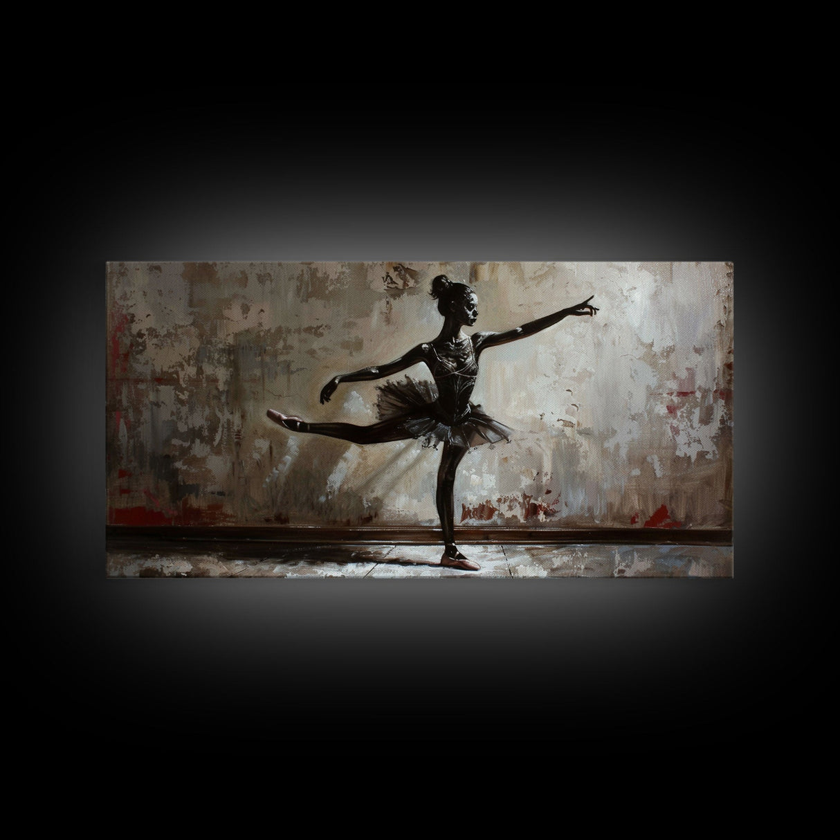 Ghostly Ballerina Framed Canvas Print, Halloween Decor, Spooky Vibes Wall Art