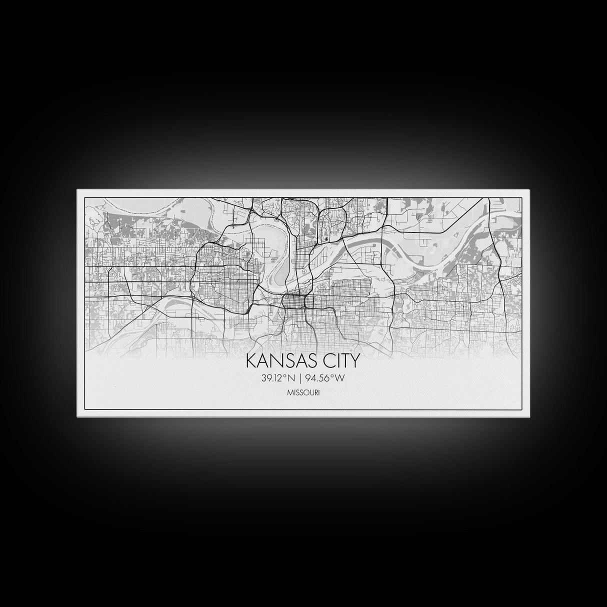 Kansas City Map, Missouri Map, Map Art, Modern Art, Wall Art, Canvas Art, Country Wall Art, Farmhouse Wall Décor, Gift For Couples, Room Art