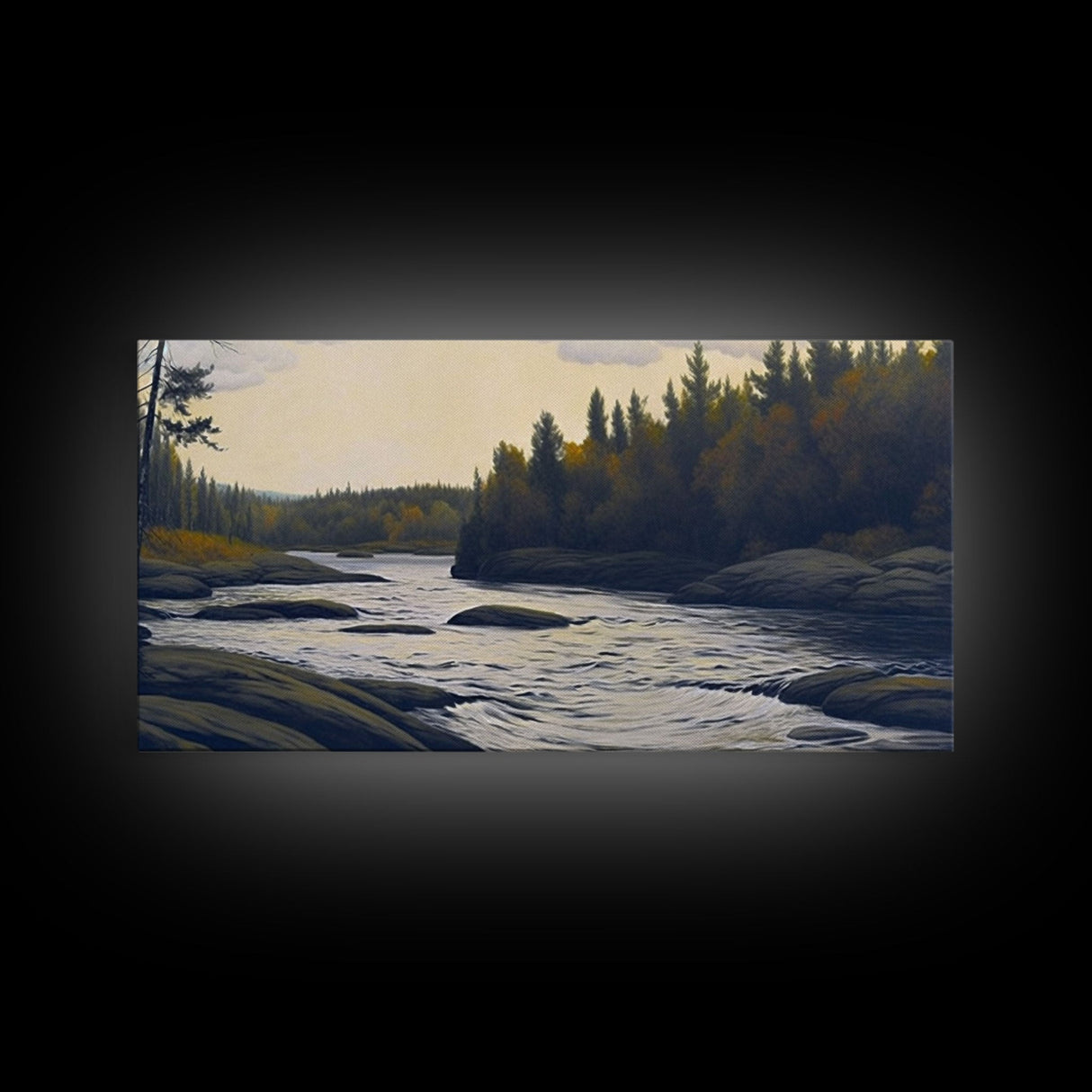 Landscape wall art, Vintage art, Antique landscape painting, Landscape print, Vintage Style Art, Panoramic art, Calm valley, Farm artwork