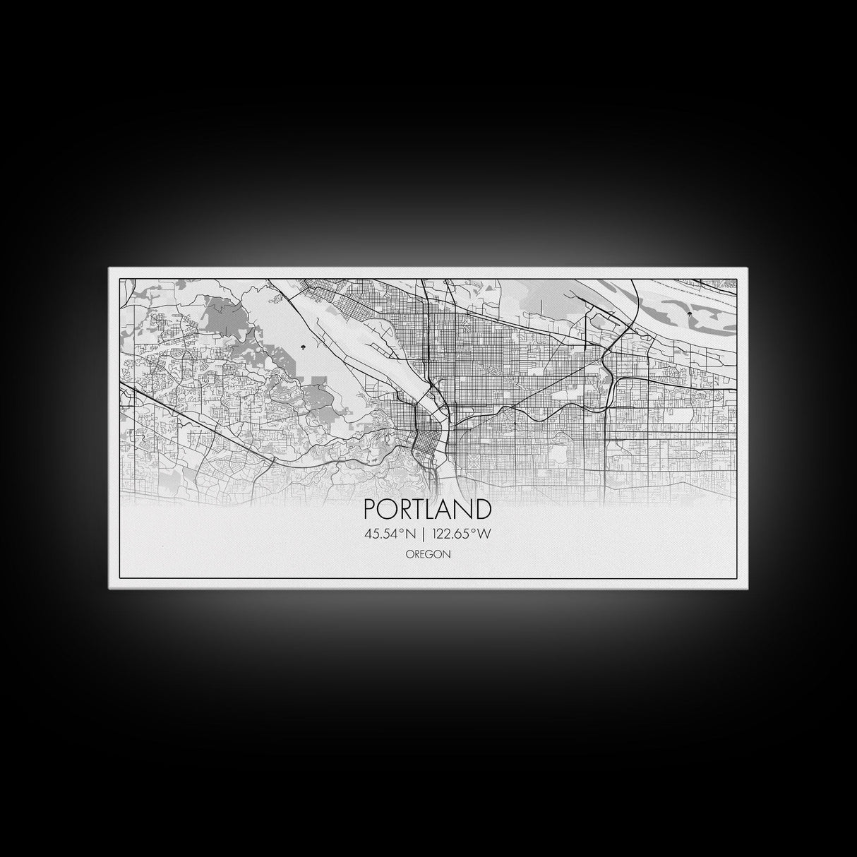 Portland City Map, Oregon Art, Map Print, Minimalist Wall Art, Wall Art, Canvas Art, New Home Gift, Gaming Wall Décor, Man Cave Art, Prints