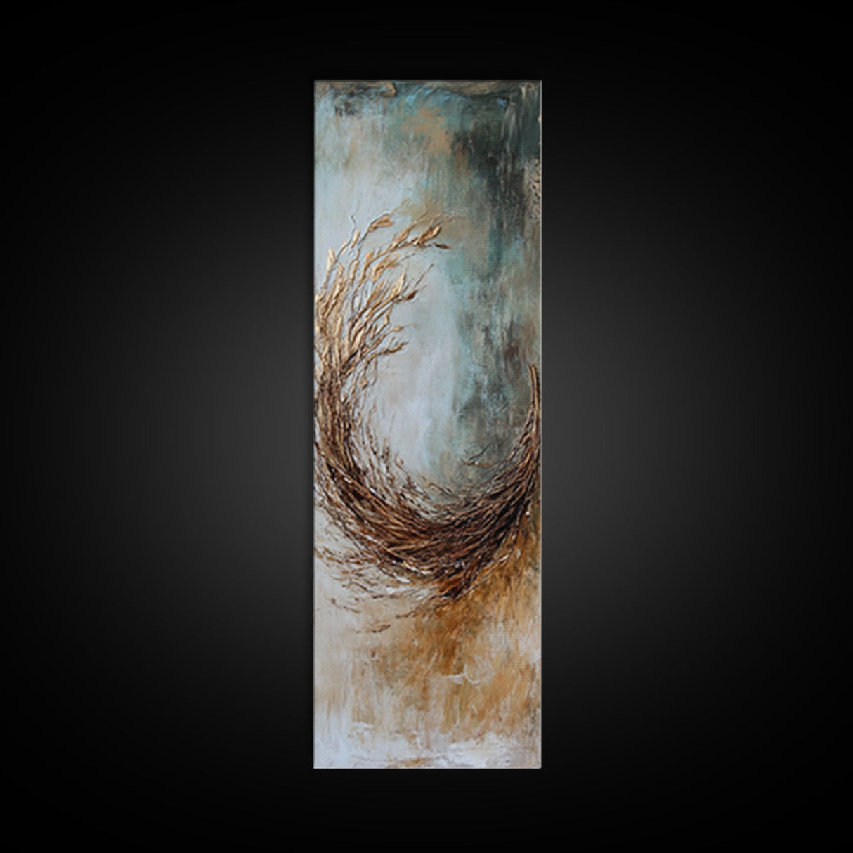 Gold Abstract Framed Canvas Print wabi sabi wall art botanical prints minimalist art extra wide art tall narrow art rustic decor textured art
