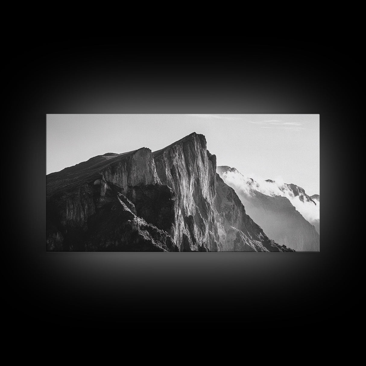 Dramatic Mountain Ridge, smoky mountain art, landscape painting, moody art, wabi sabi art, vertical wall art, minimalist art, canvas print