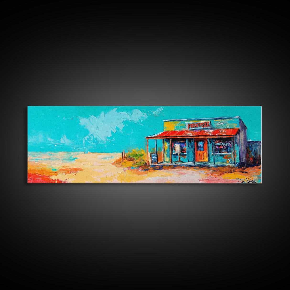 Southwest Wall Art, Framed Canvas Print, Chicano Art, Rustic Decor, Extra Wide Art, Joshua Tree Art, Moody Art, Above Sofa Art, Gift Idea