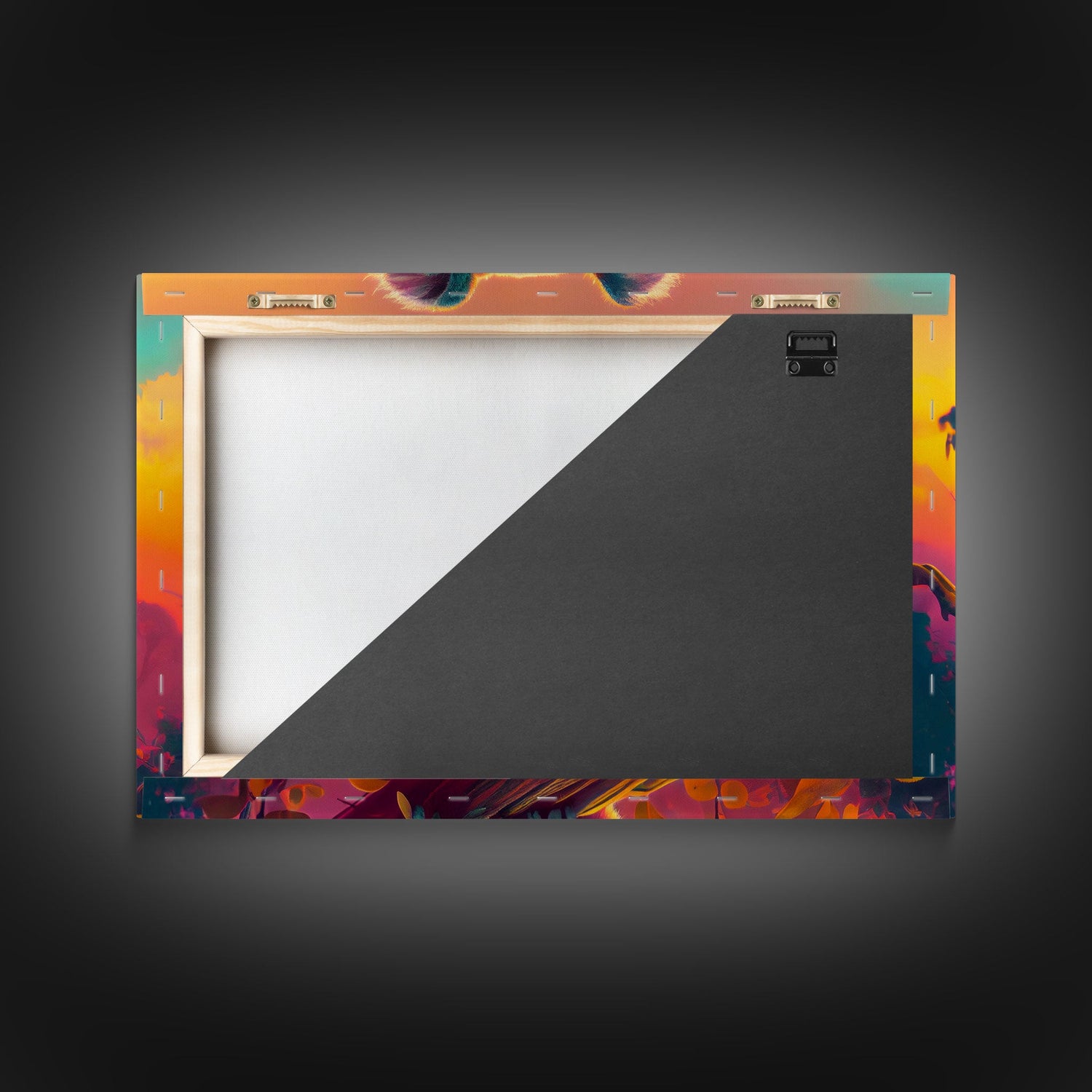 Cute Koala bear at sunset, vaporwave animal art, framed canvas print, framed wall art, ready to hang, synthwave art