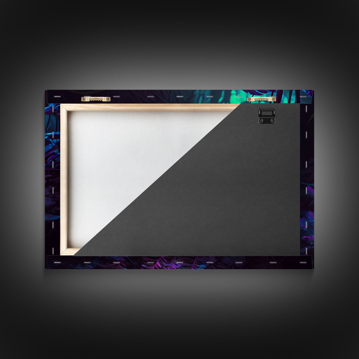 Trash panda art, Racoon in the jungle, vaporwave aesthetic animal art, framed canvas print