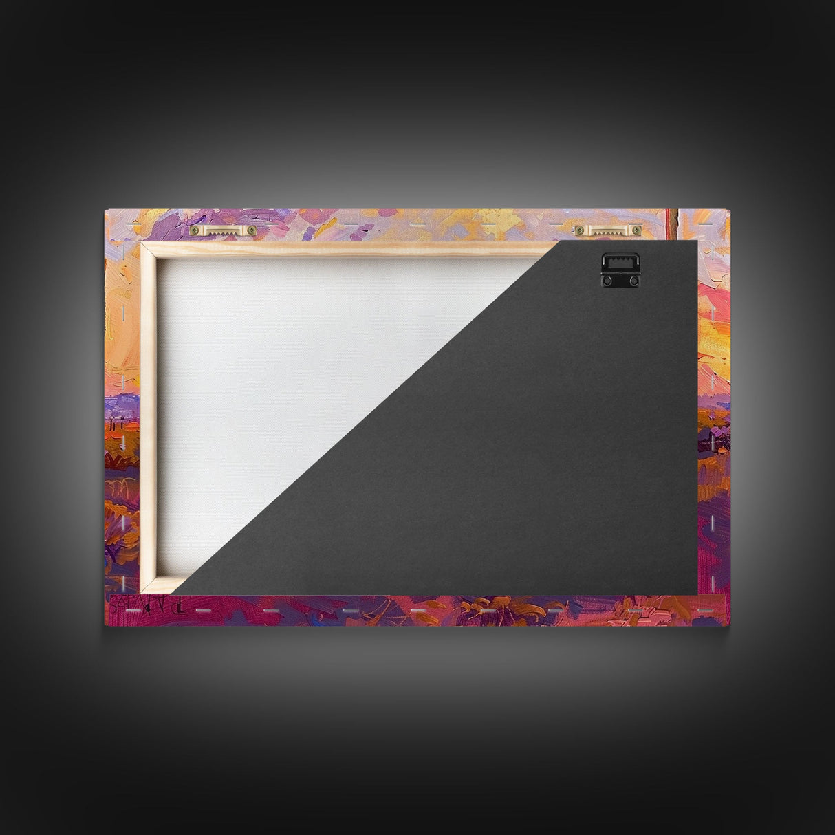 Desert Cactus Sunset Painting Framed Canvas Print, Western Decor, Southwest Wall Art, Arizona Painting, Landscape Painting, Farmhouse Decor