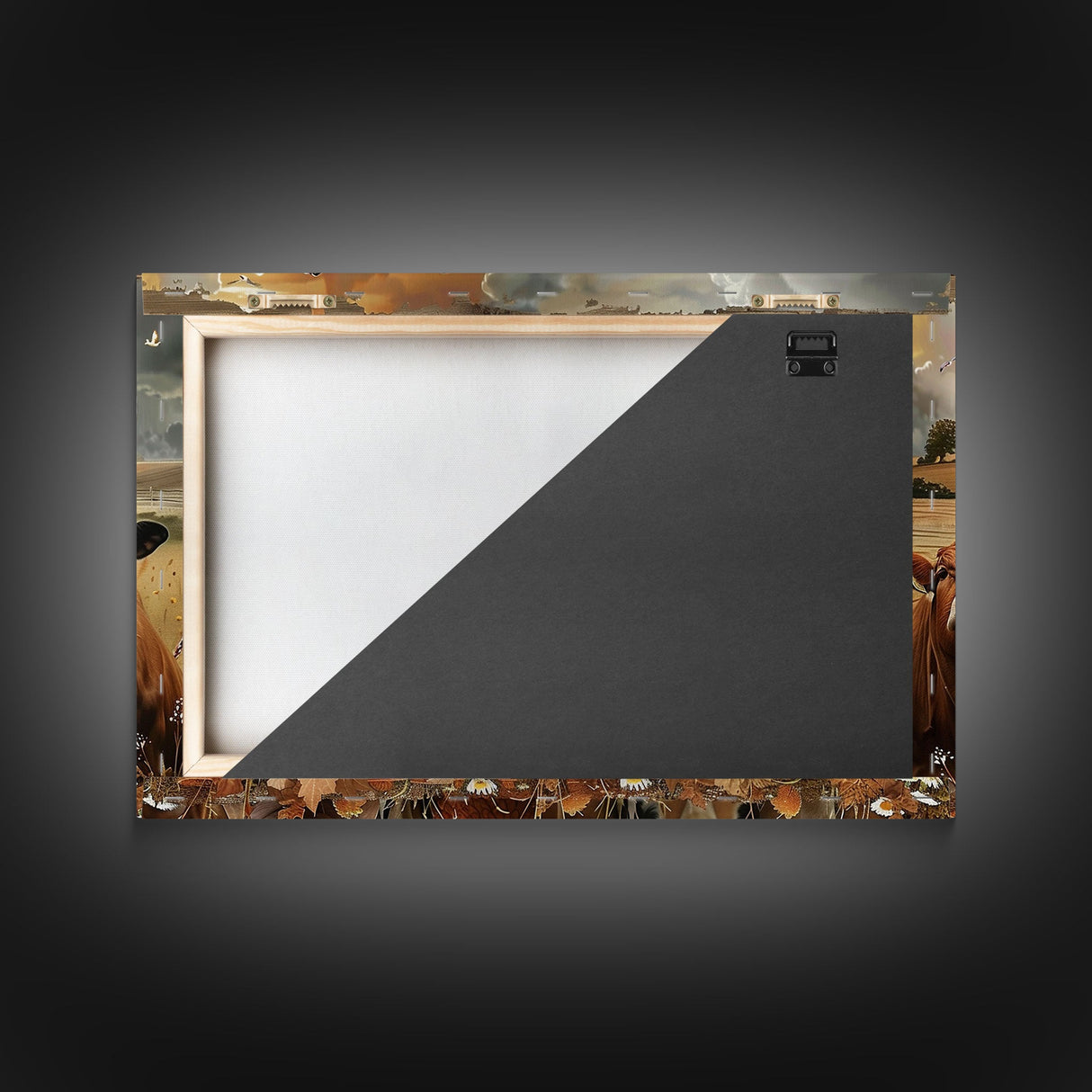 Kitsch Farmhouse Wall Art, Cute Farm Animals On A Fence, Cow Art, Pig Print, Red Barn Wall Art, Wood Framed Art