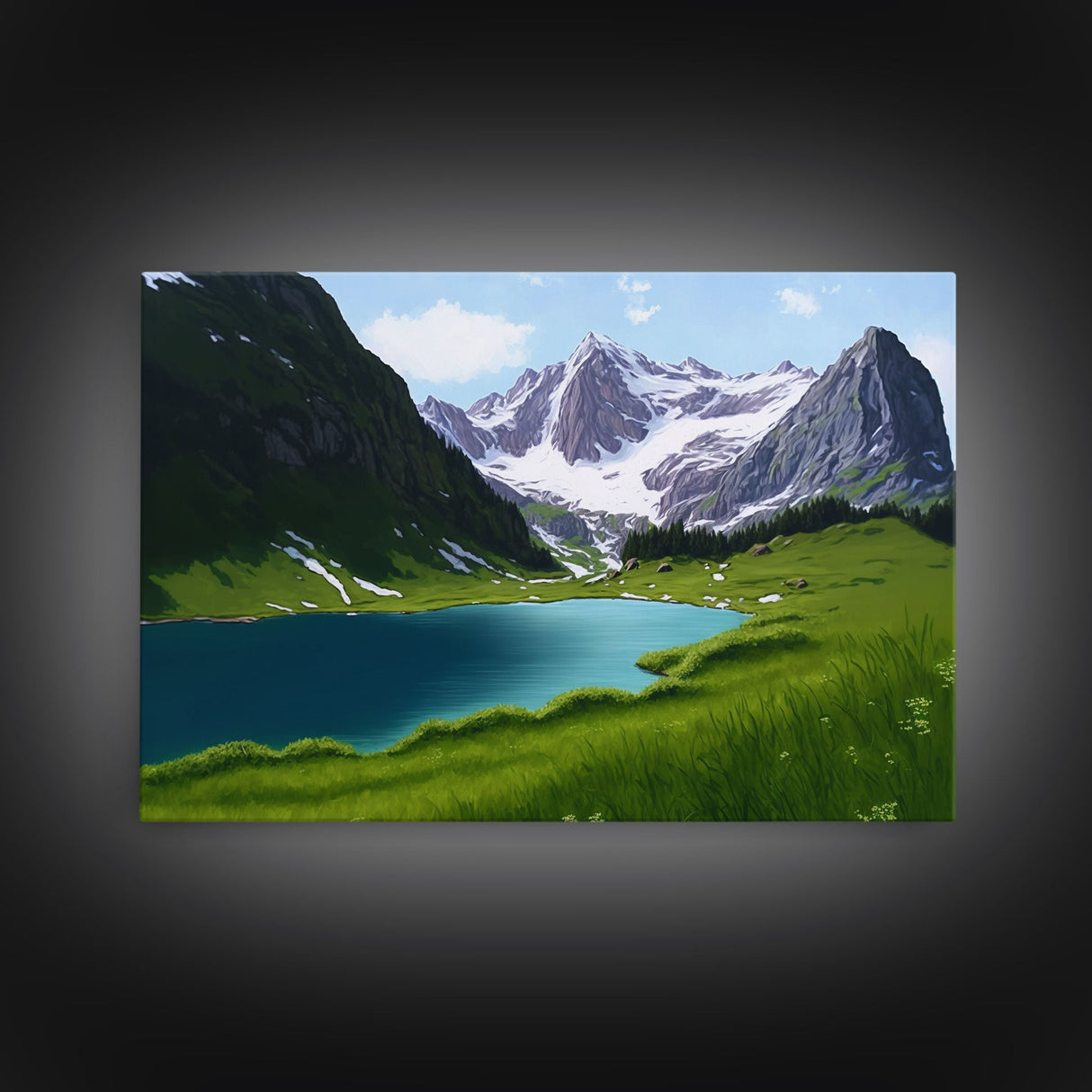 Calm and Serene Landscape Painting, Framed Canvas Print, Canvas Art, Framed wall decor, living room wall art
