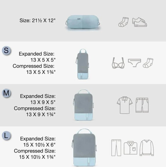 Compression Packing Cube 6 Piece Set by Bagsmart