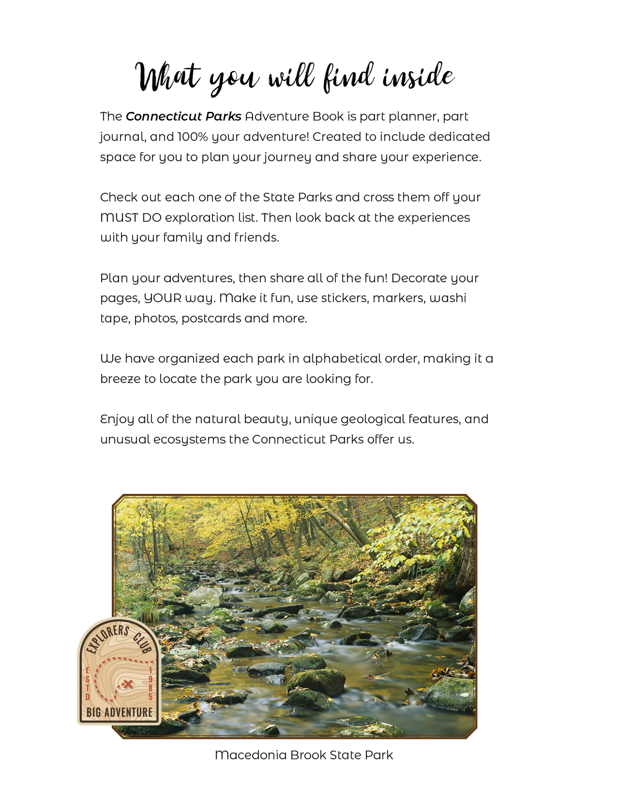 Connecticut State Parks - Adventure Planning Journal