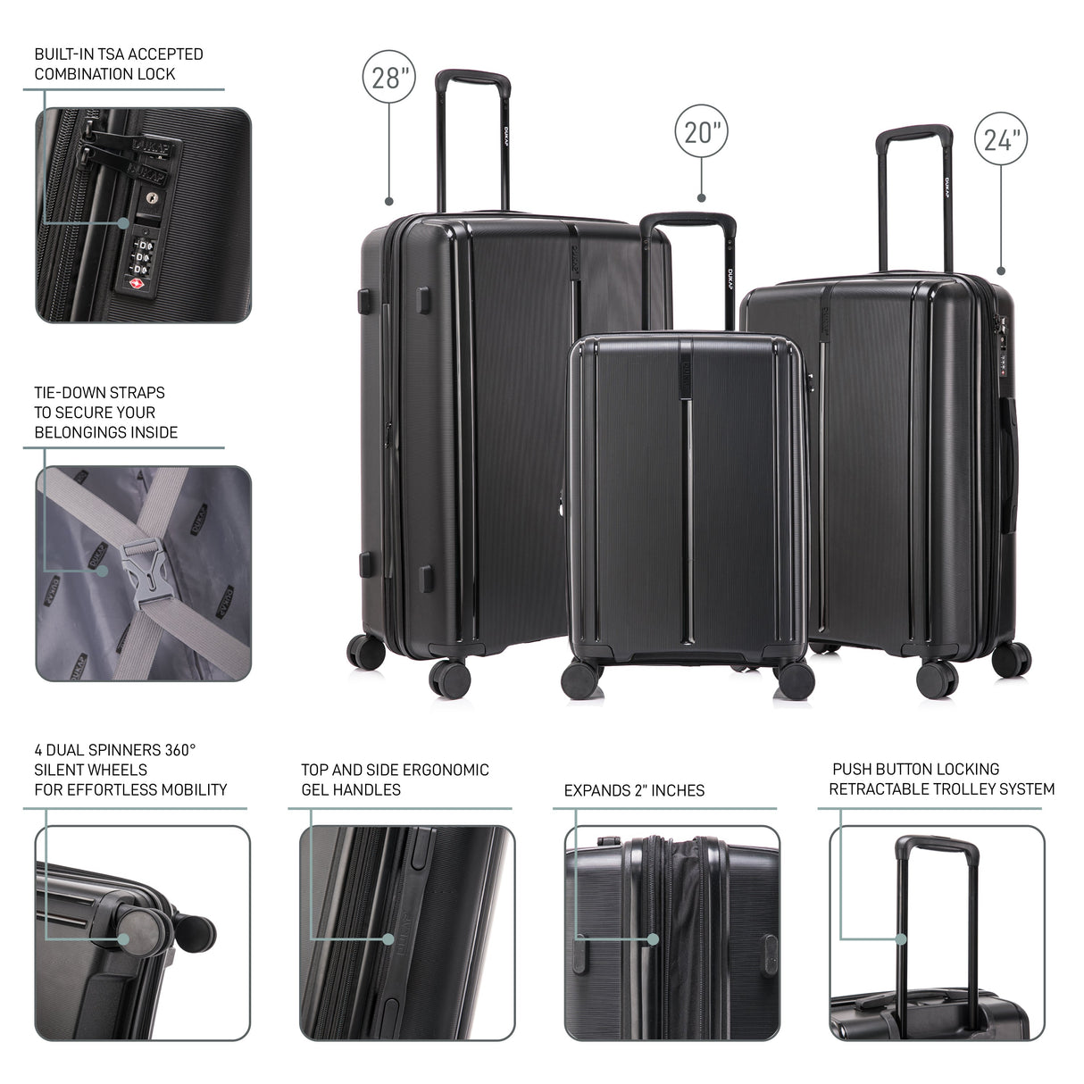 AIRLEY 3 Piece Set 20''/24''/28''