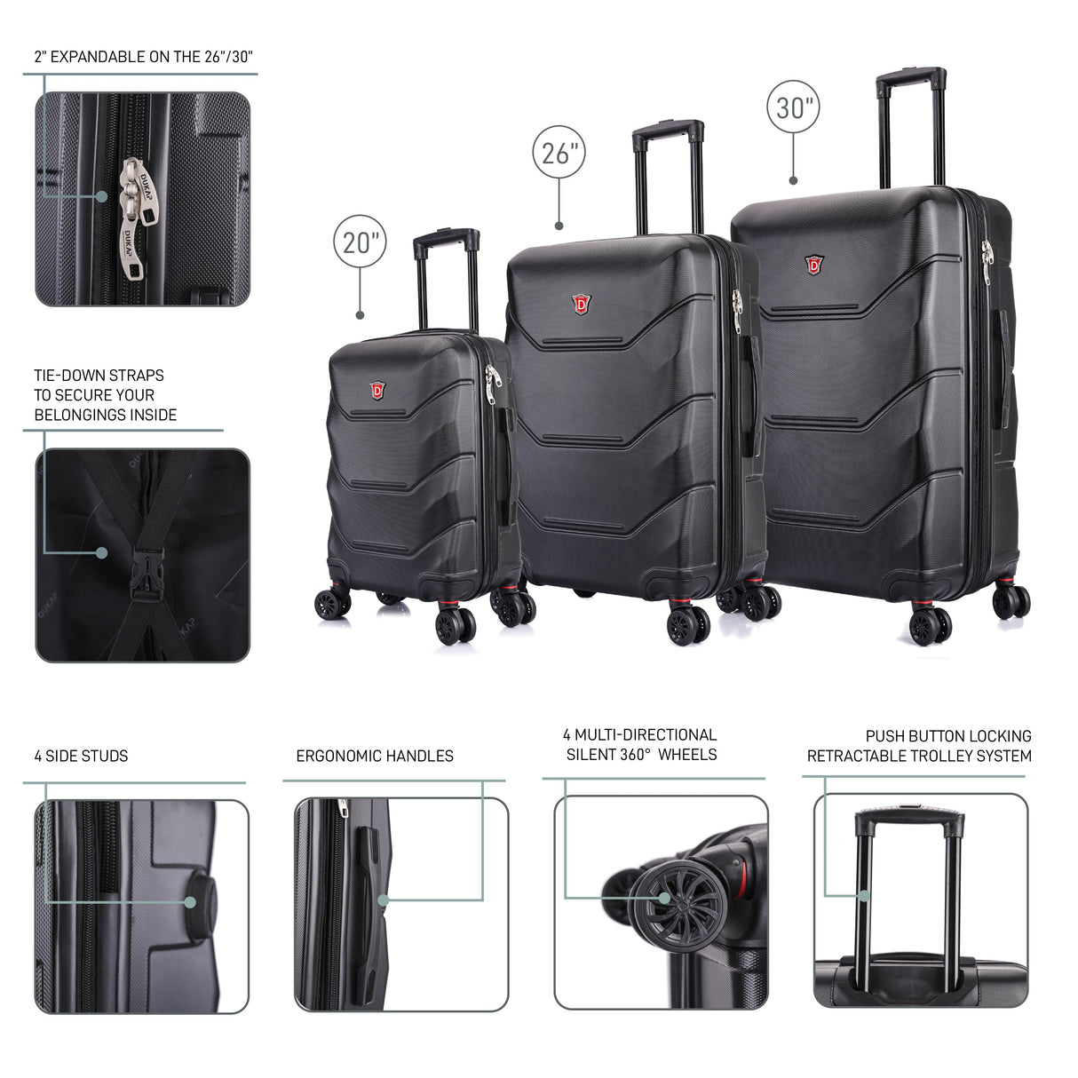 ZONIX 3 Piece Set 20''/26''/30''