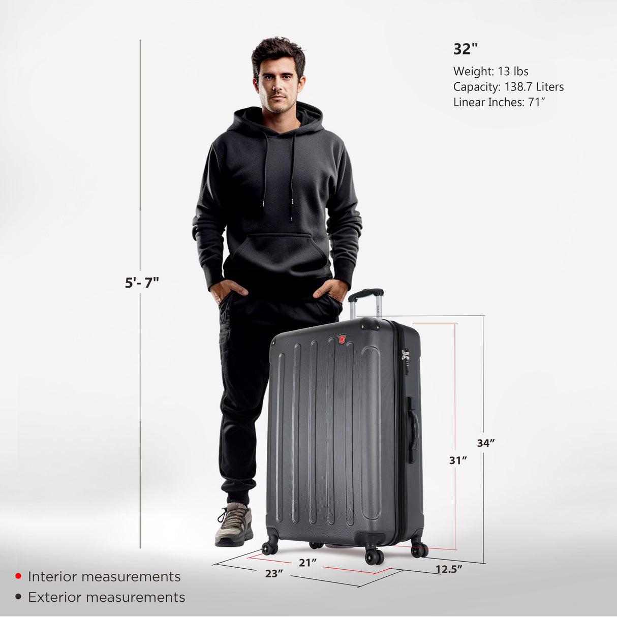 INTELY Extra Large 32" with Built-in Digital Weight Scale