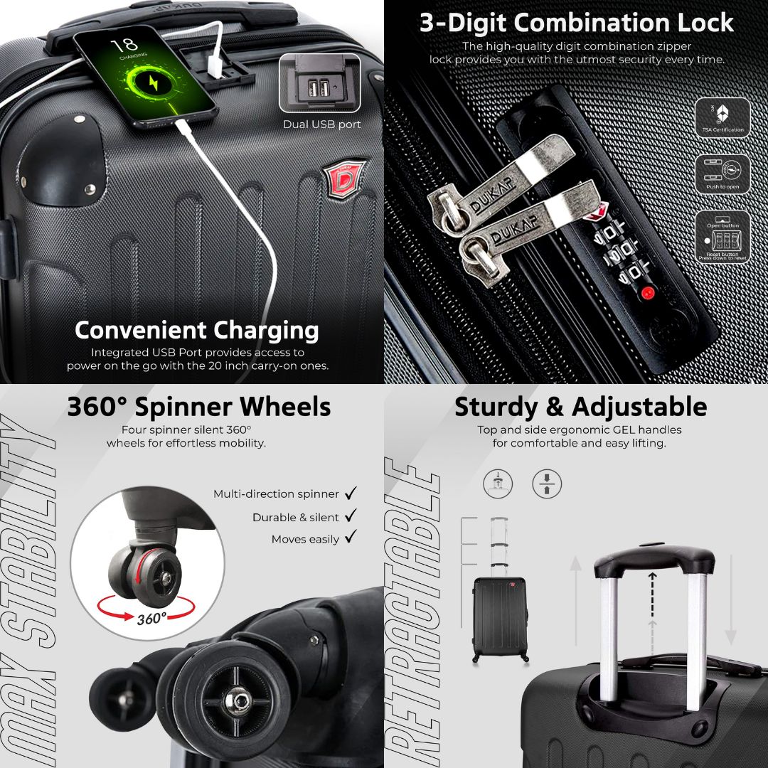 INTELY Carry On 20" with USB ports