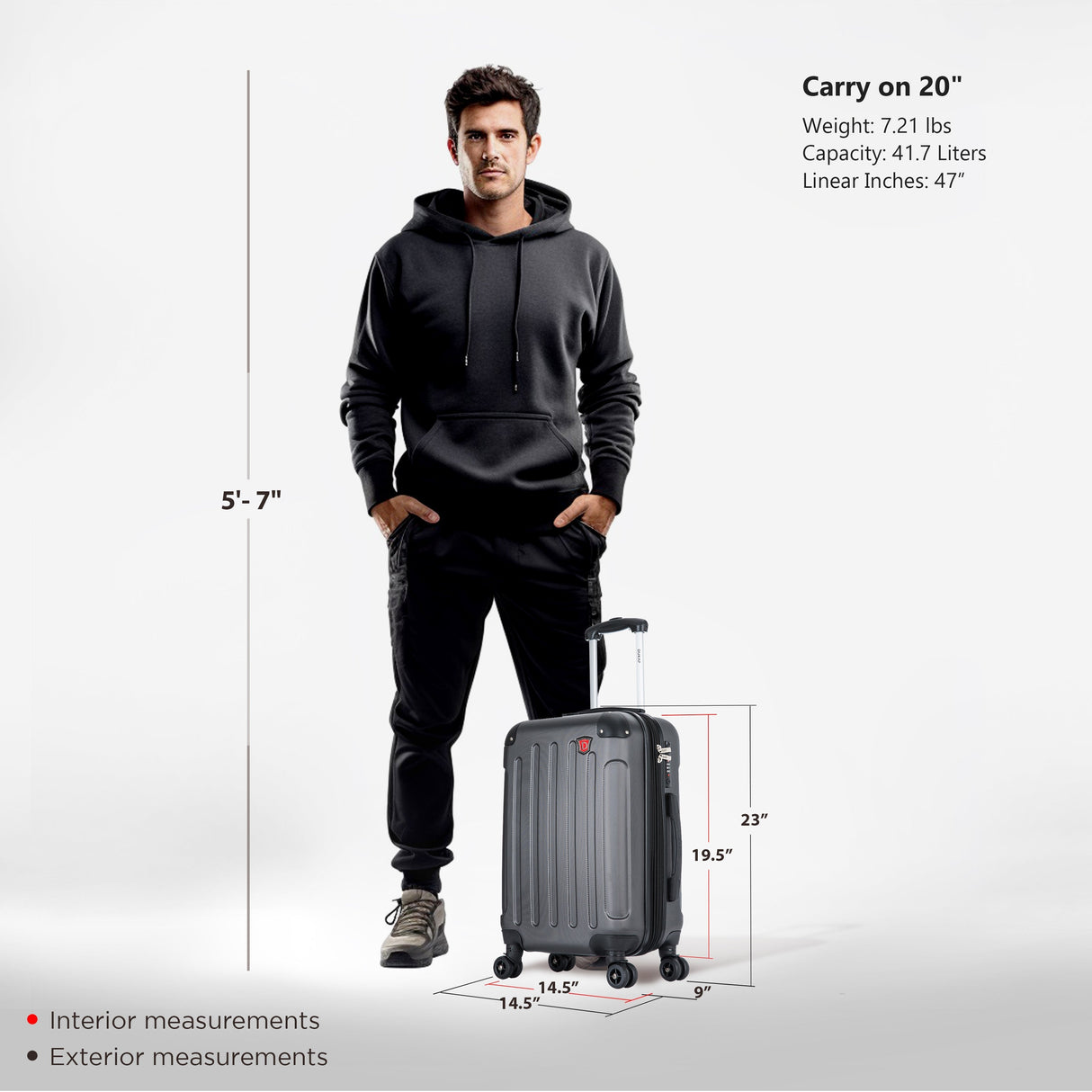 INTELY Carry On 20" with USB ports