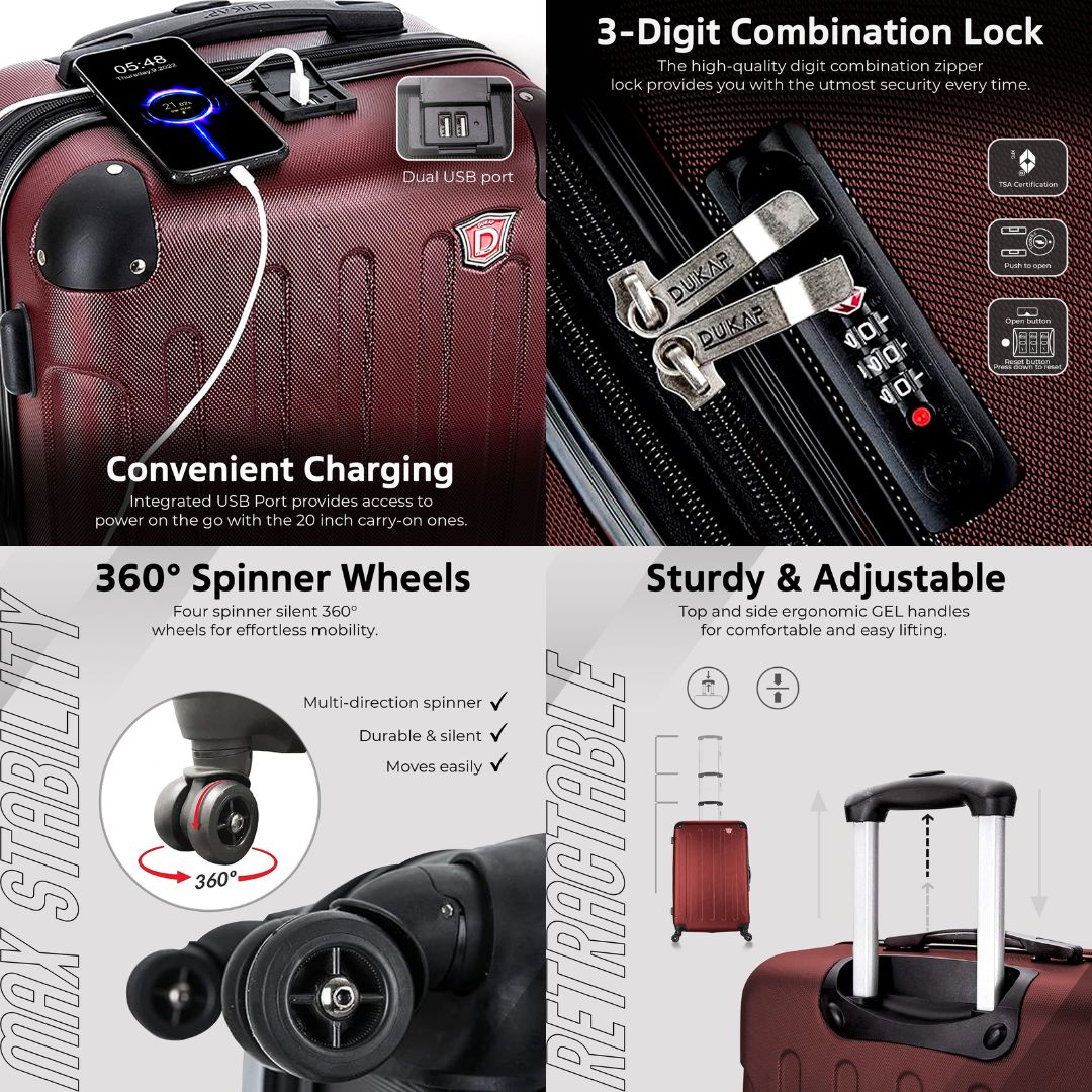 INTELY Carry On 20" with USB ports