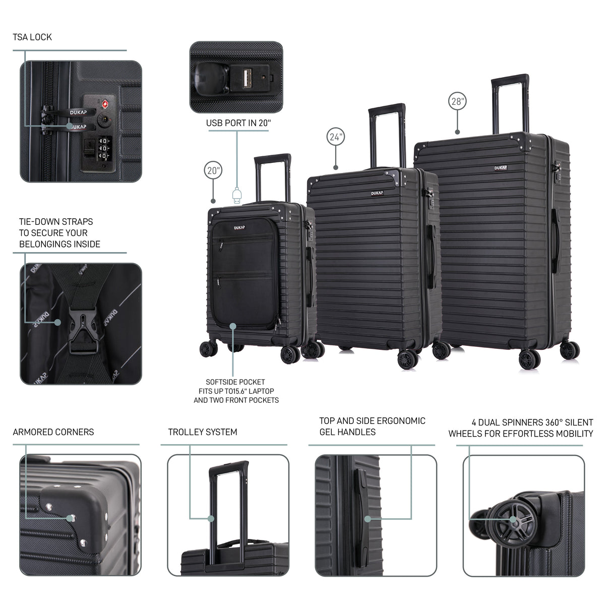 TOUR 3 Piece Set 20''/24''/28''