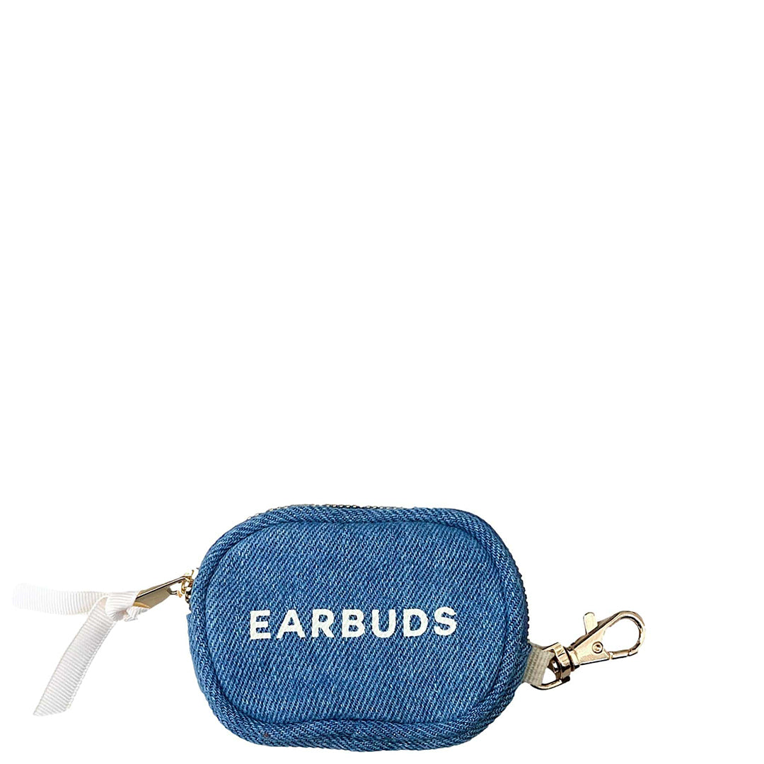 Earbuds/Airpods Case with Clasp, Denim