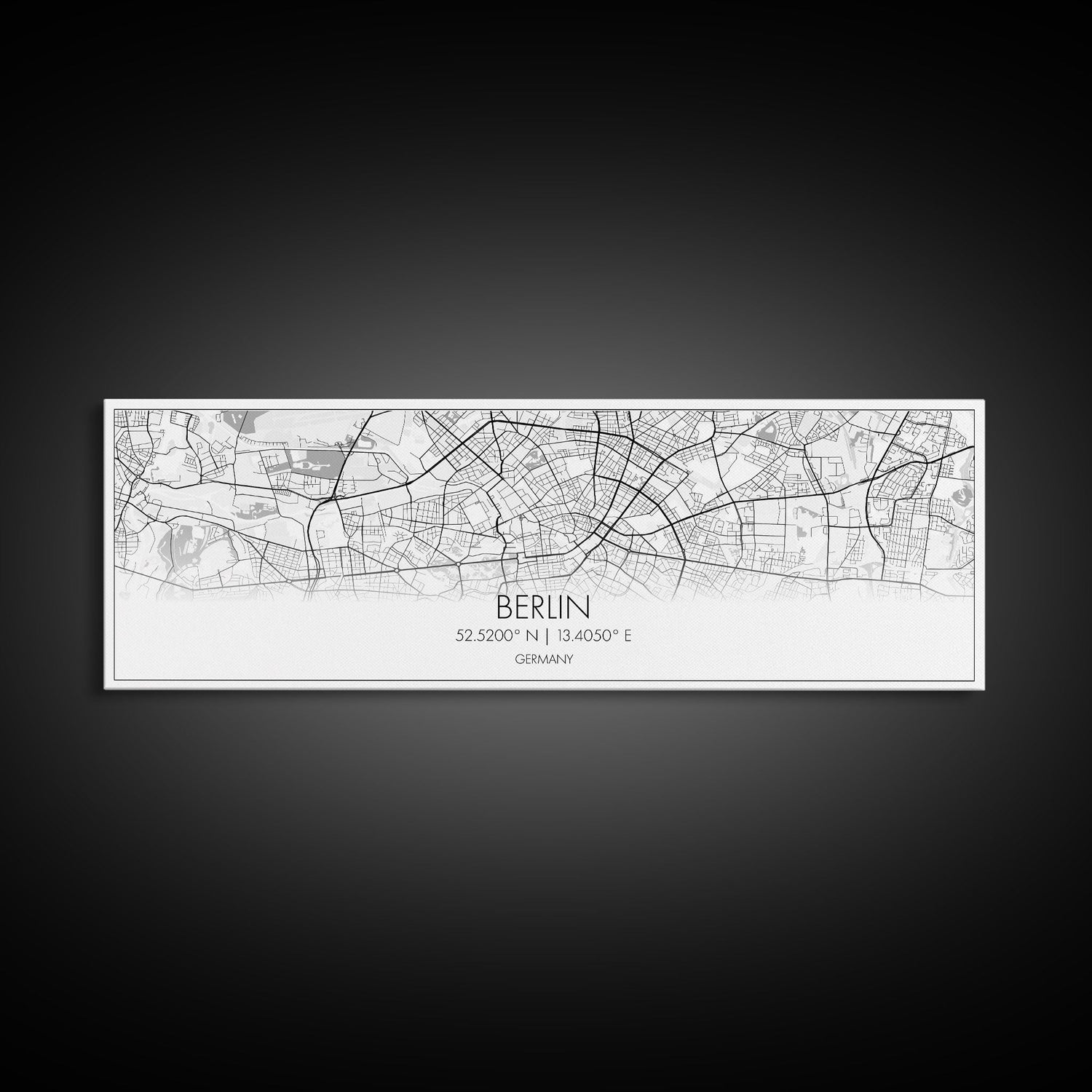 Panoramic Berlin City Map, Germany Art, Map Print, Minimalist Wall Art, Canvas Art, Housewarming Gift, Street Map Art, Closing Gift